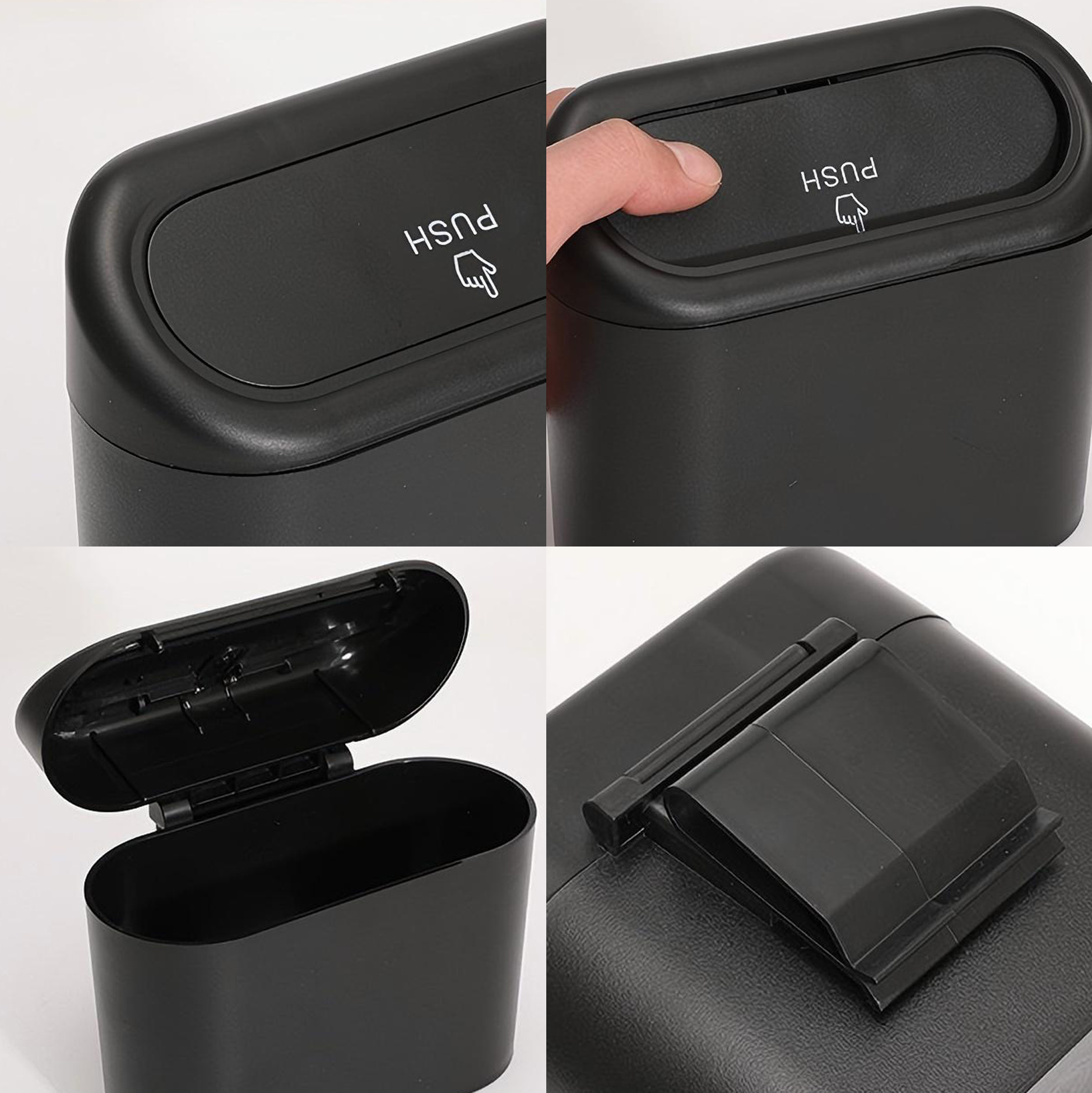 Black Touch Open Desktop Trash Bin