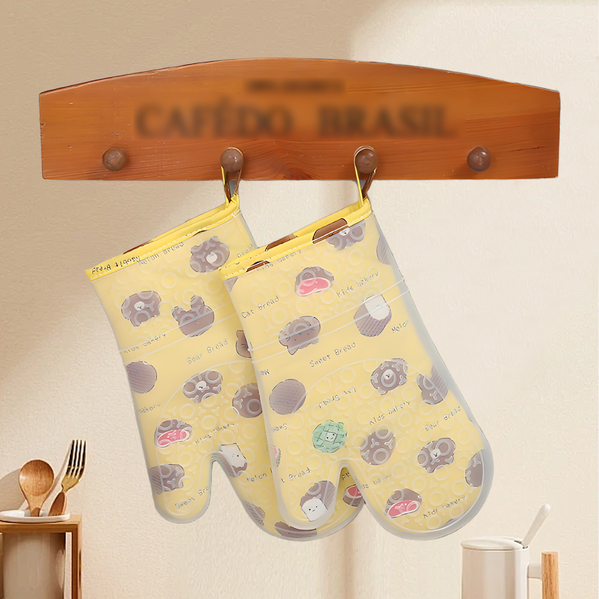 Cartoon Printed Silicone Oven Mitt