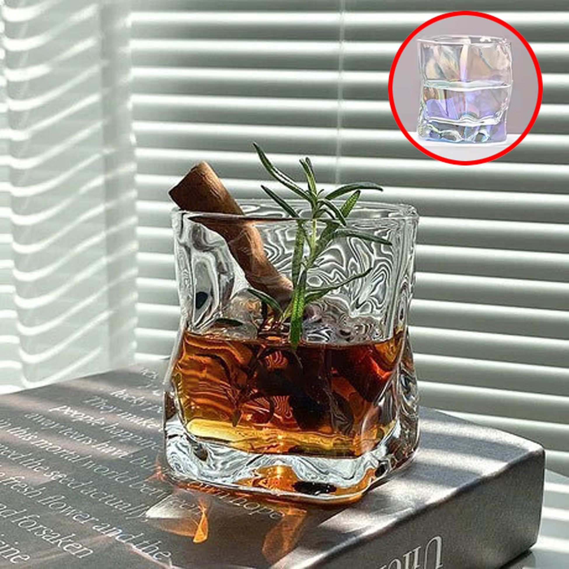 Unique Distorted - design Clear Glass Drinking Cup