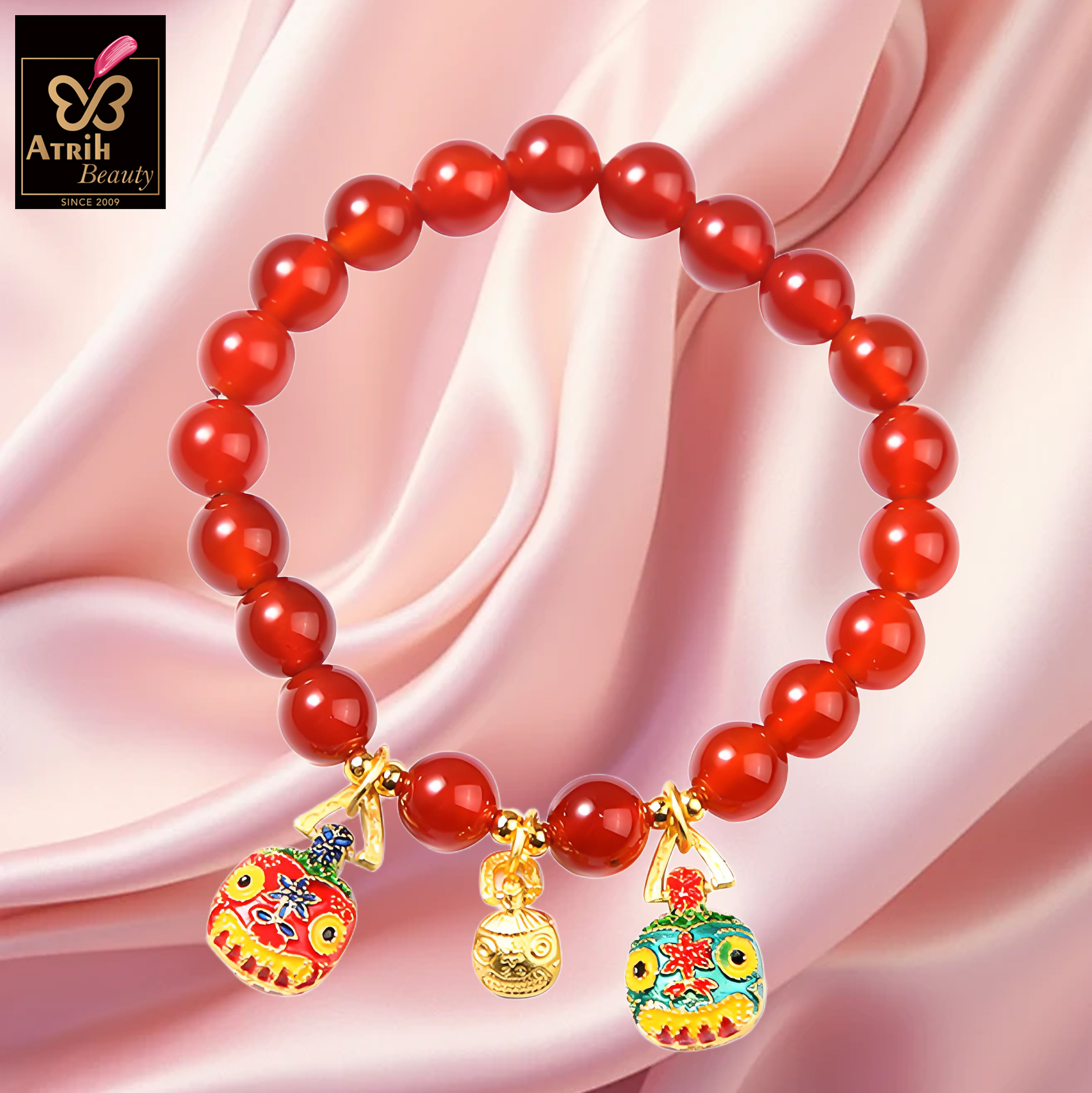 Red Agate Bead Bracelet
