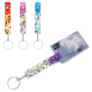 Colorful Resin Card Clip Keychain