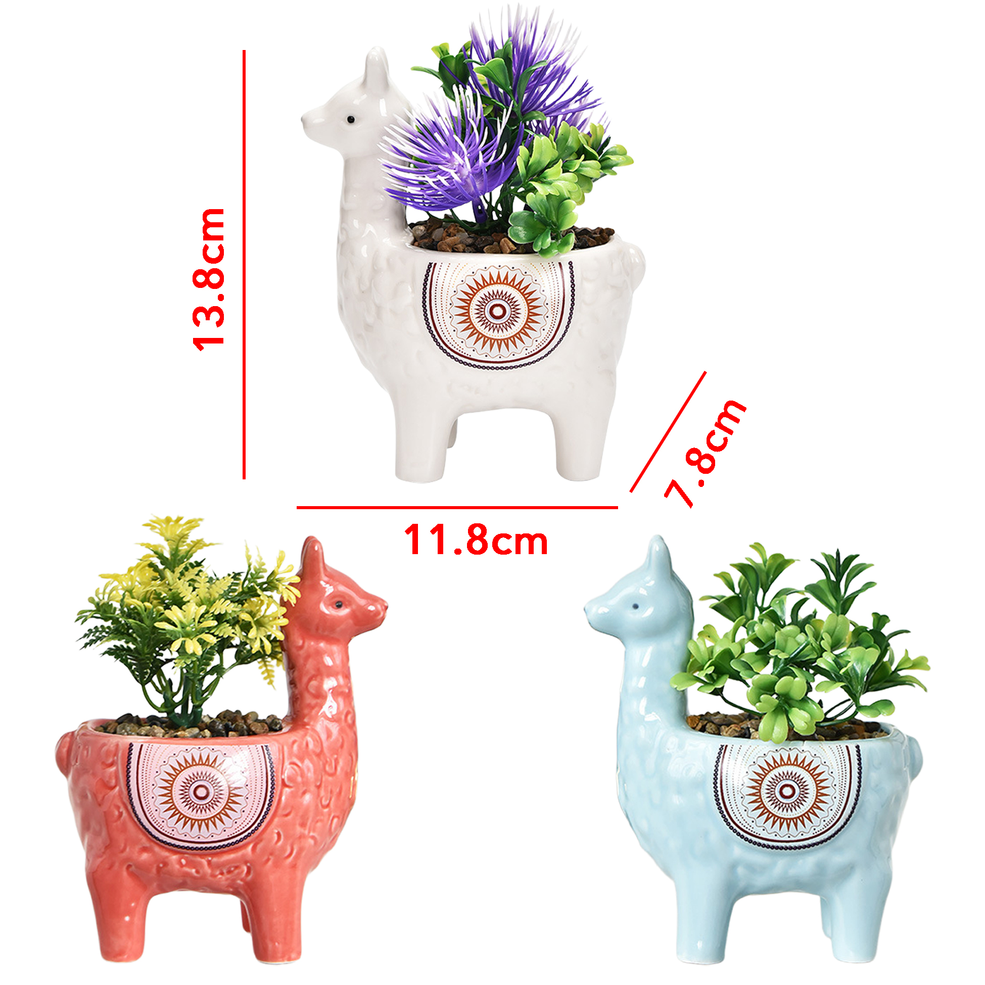 Set of 3 Alpaca Succulent Pot