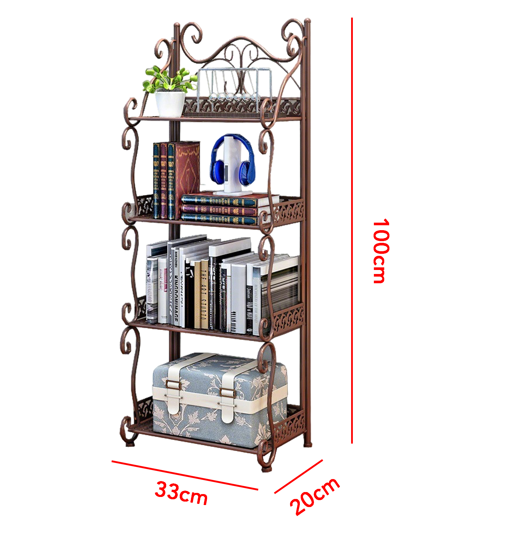 White Metal 4-Tier Storage Shelf