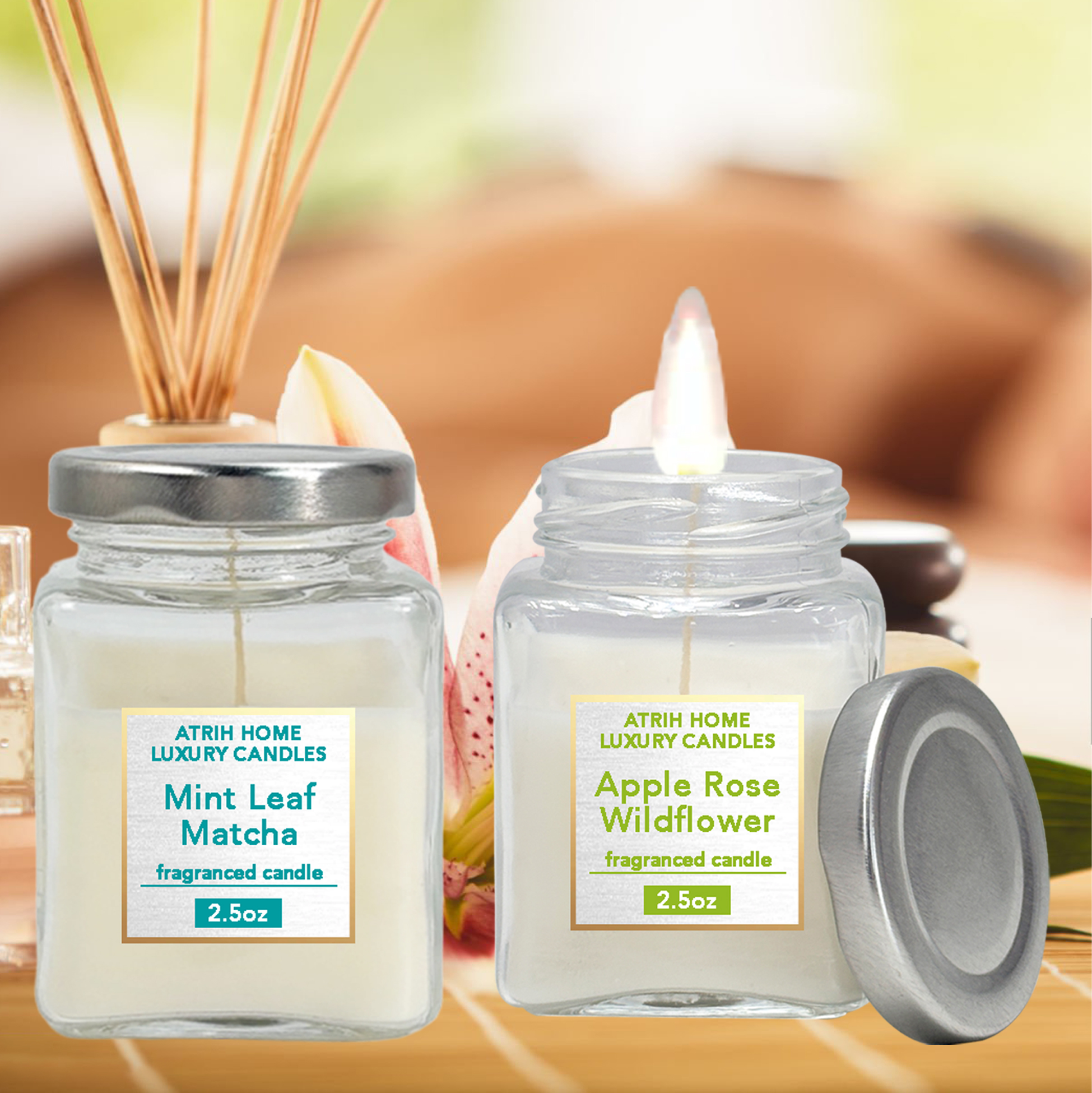 Aromatherapy Scented Candle Jar Set