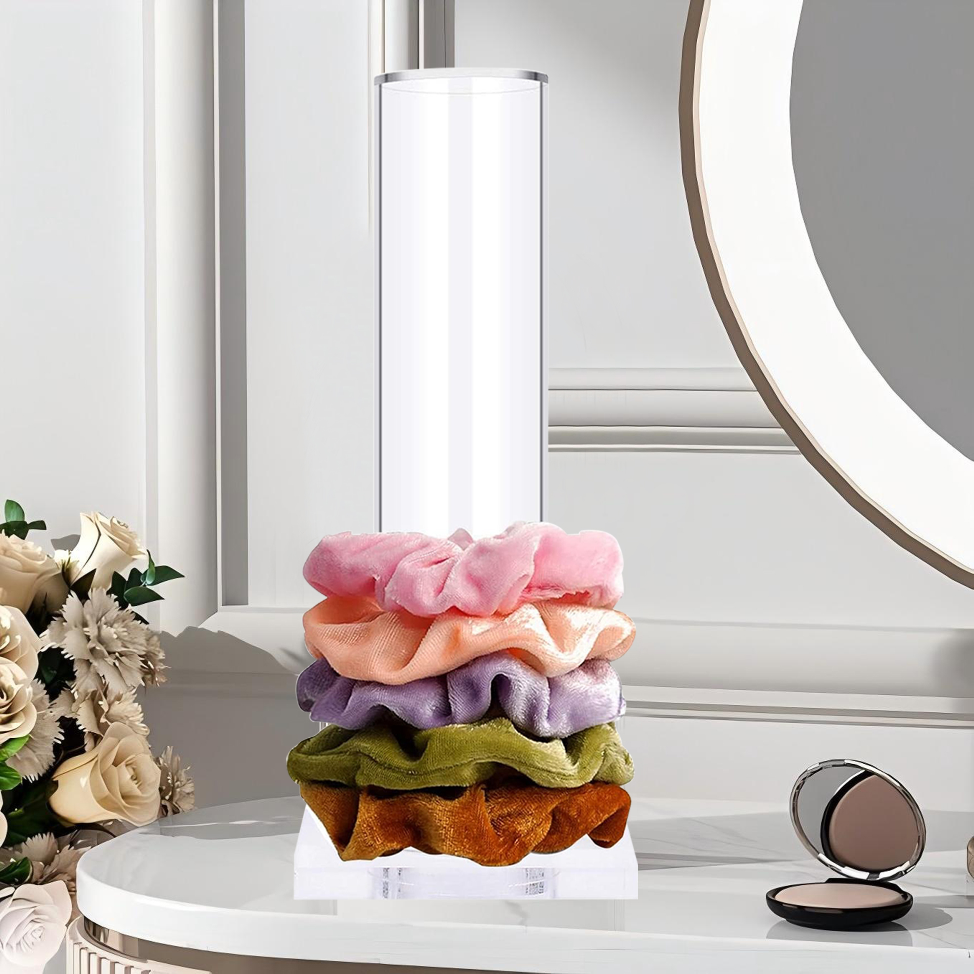 Clear Acrylic Hair Scrunchie & Headband Organizer Stand
