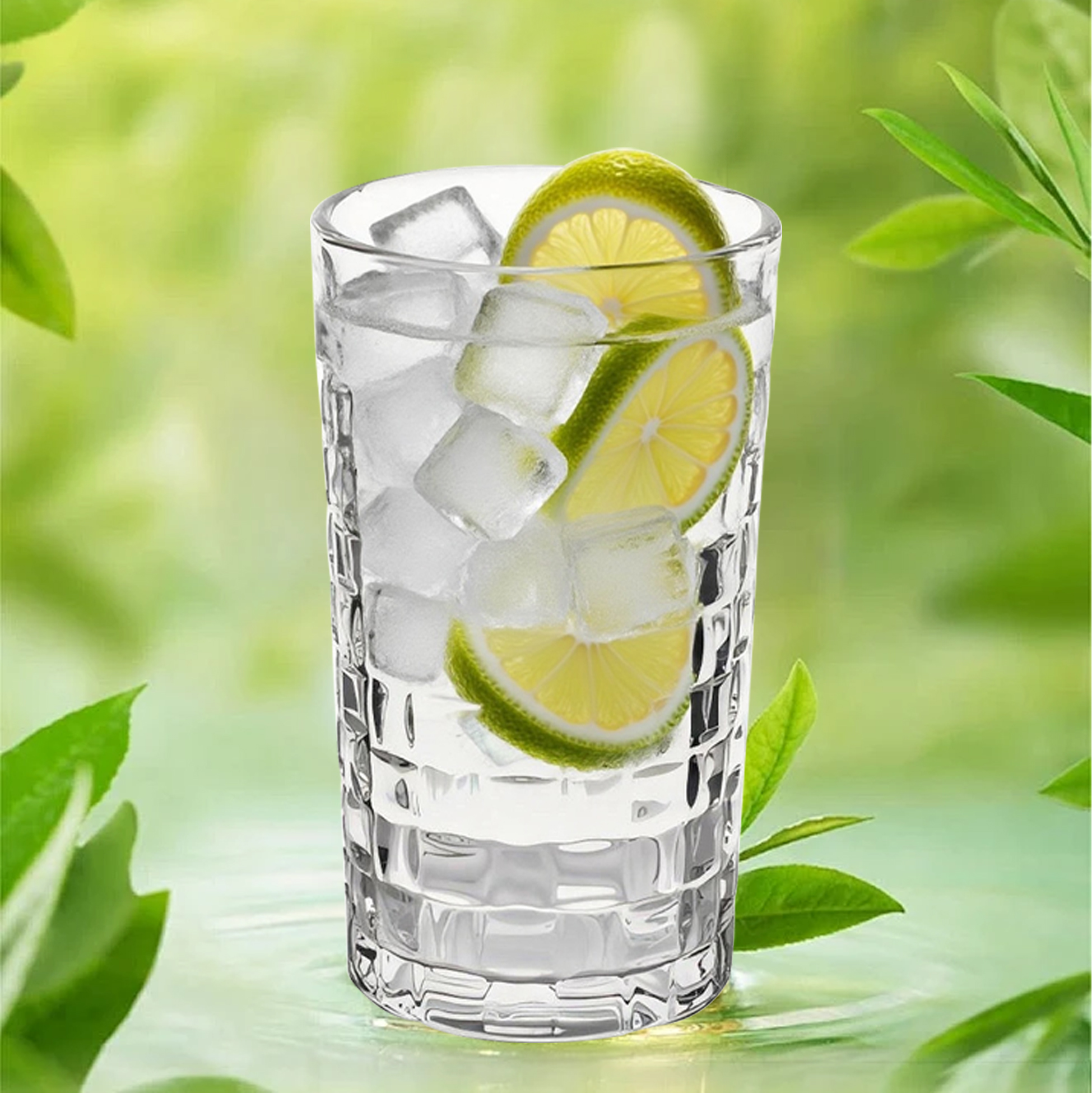 Textured Clear Glass Tumbler Set (6 - Piece)