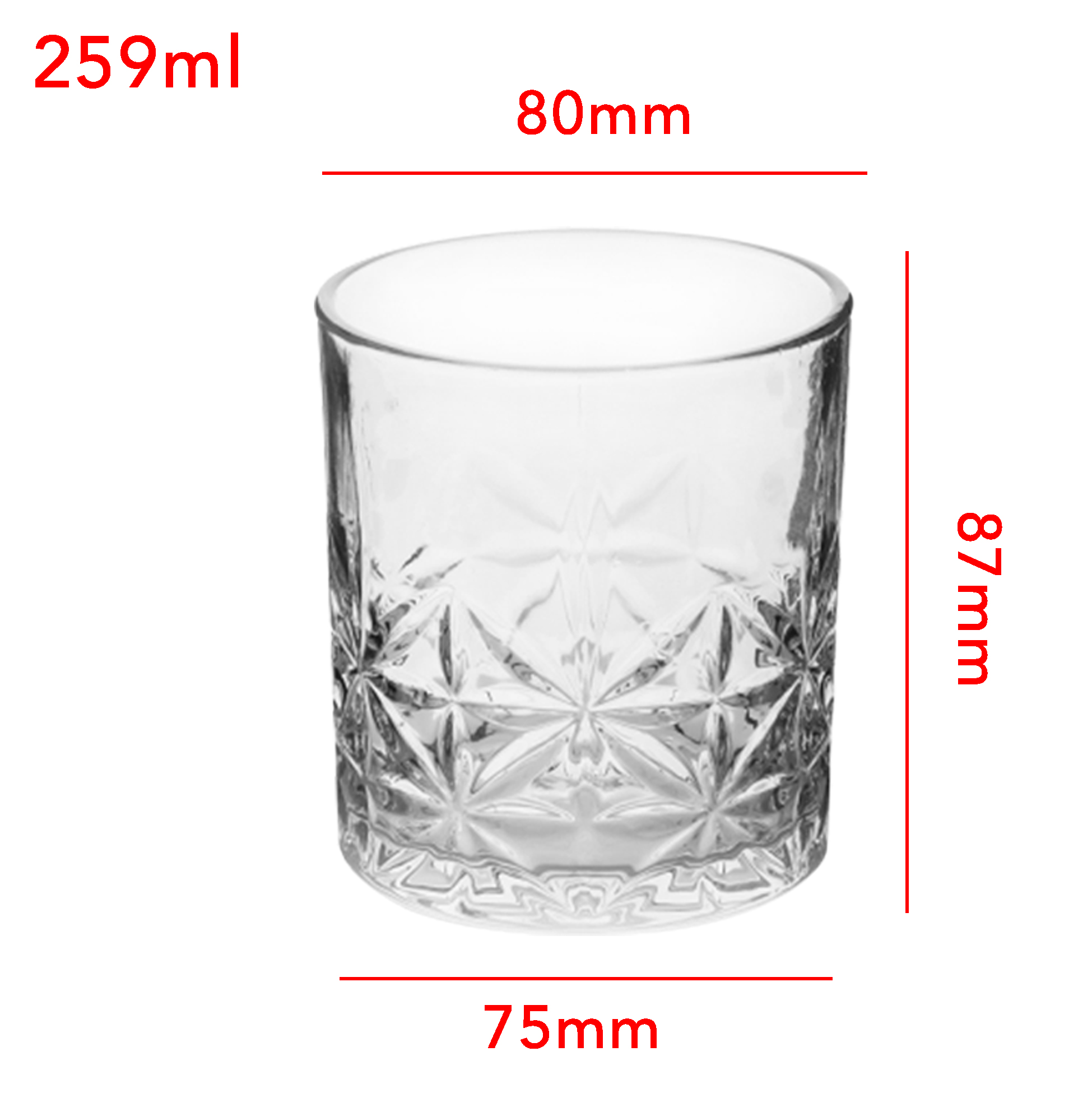 6-Piece Star-Etched Whiskey Glass Set
