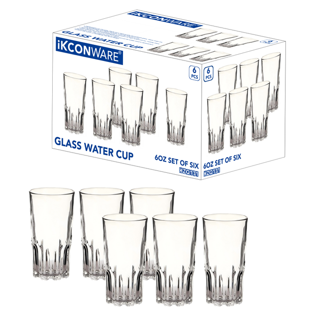 Set of 6 Crystal-like Drinking Glasses