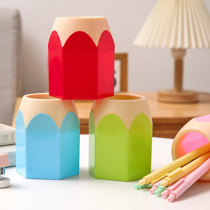 Pencil-Shaped Desk Pen Holder