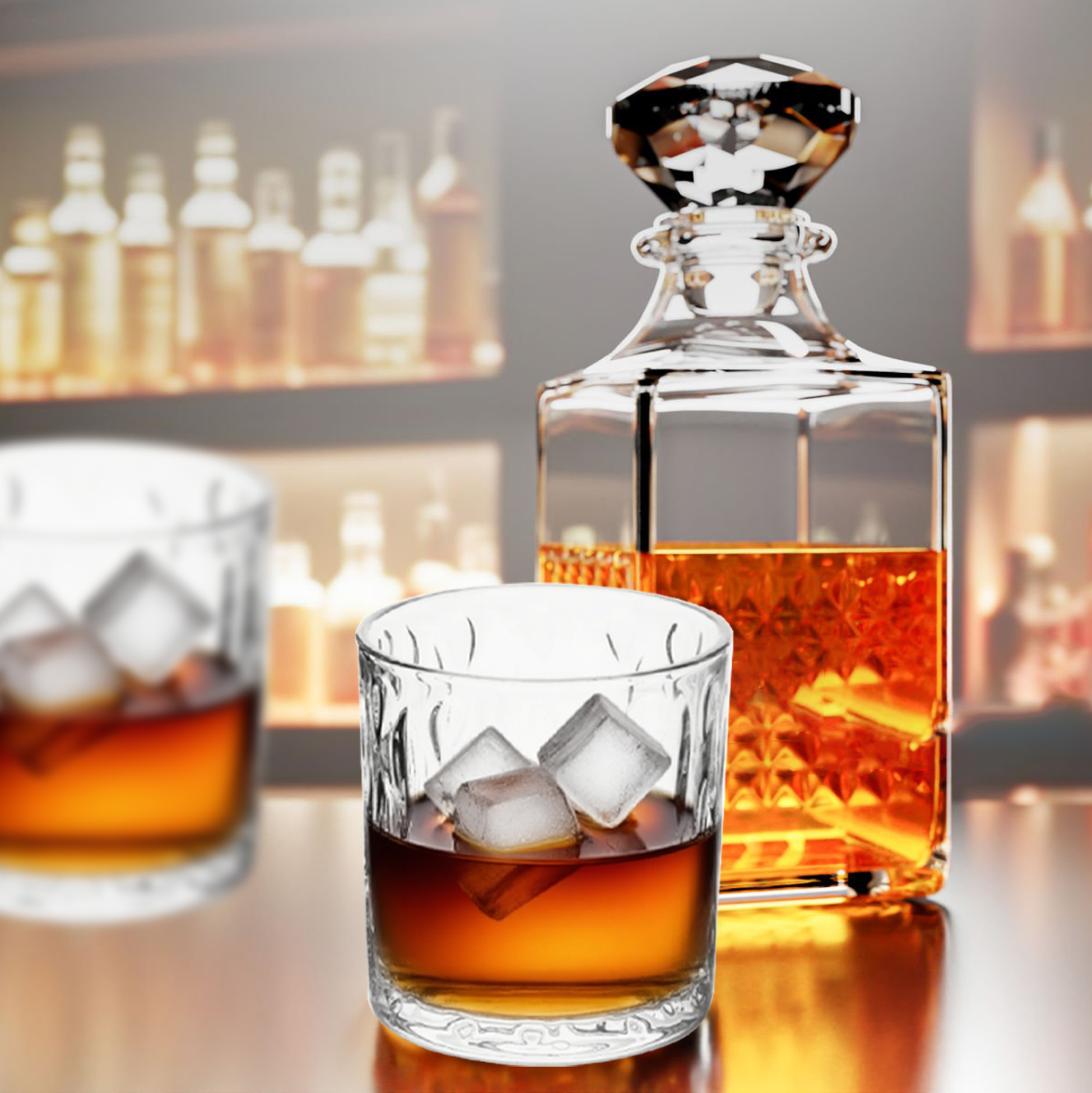 6-Piece Textured Whiskey Glass Set