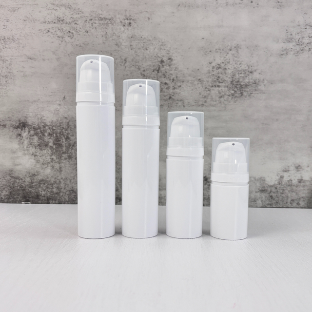 White Airless Lotion Dispensing Bottles