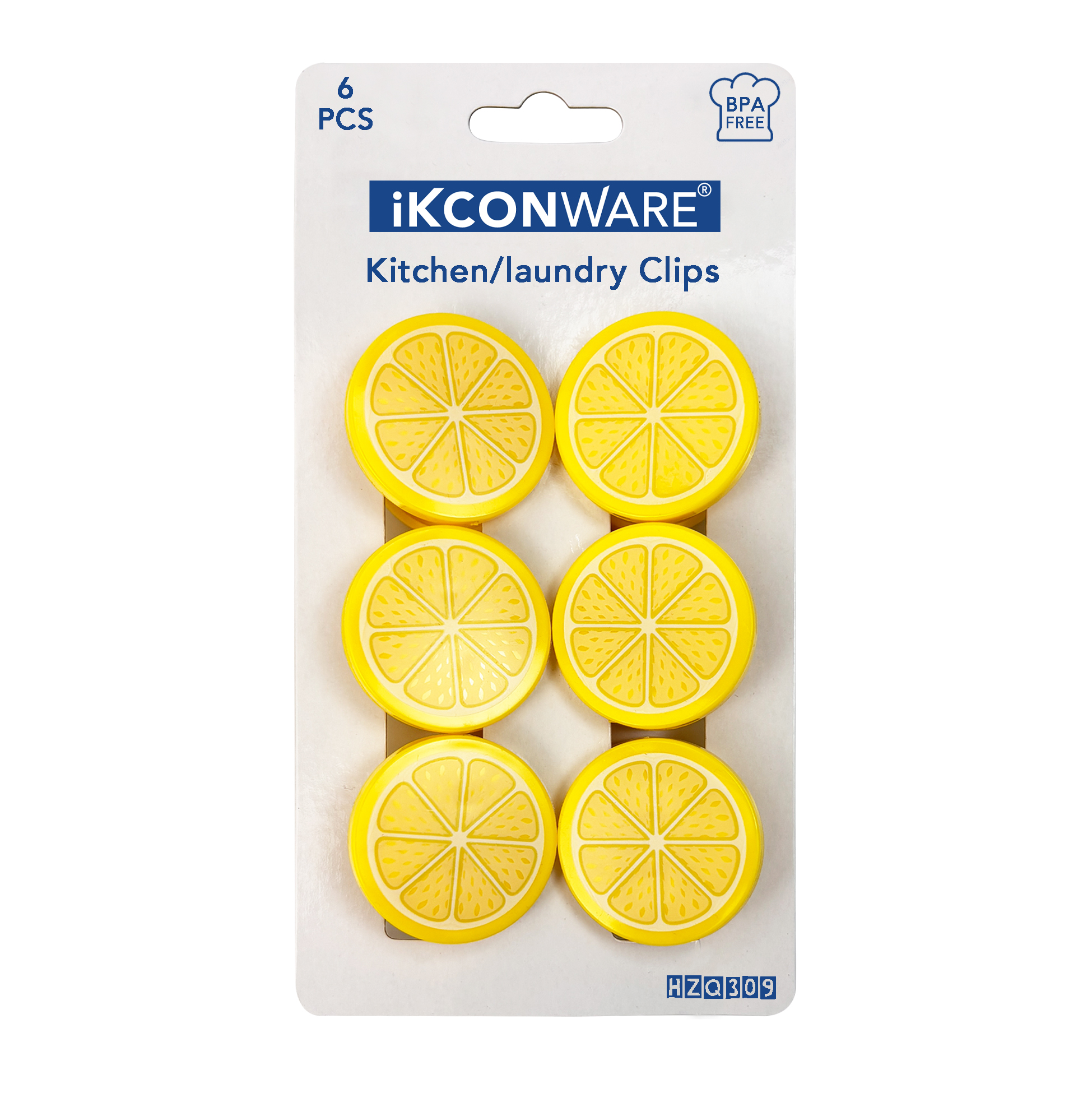 Lemon-Slice Plastic Clip Set of 6