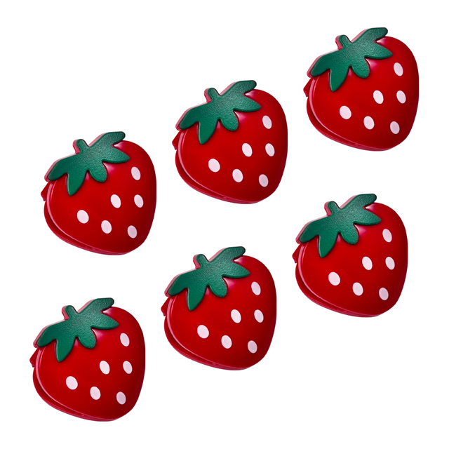 Strawberry-Shaped Plastic Clip Set of 6