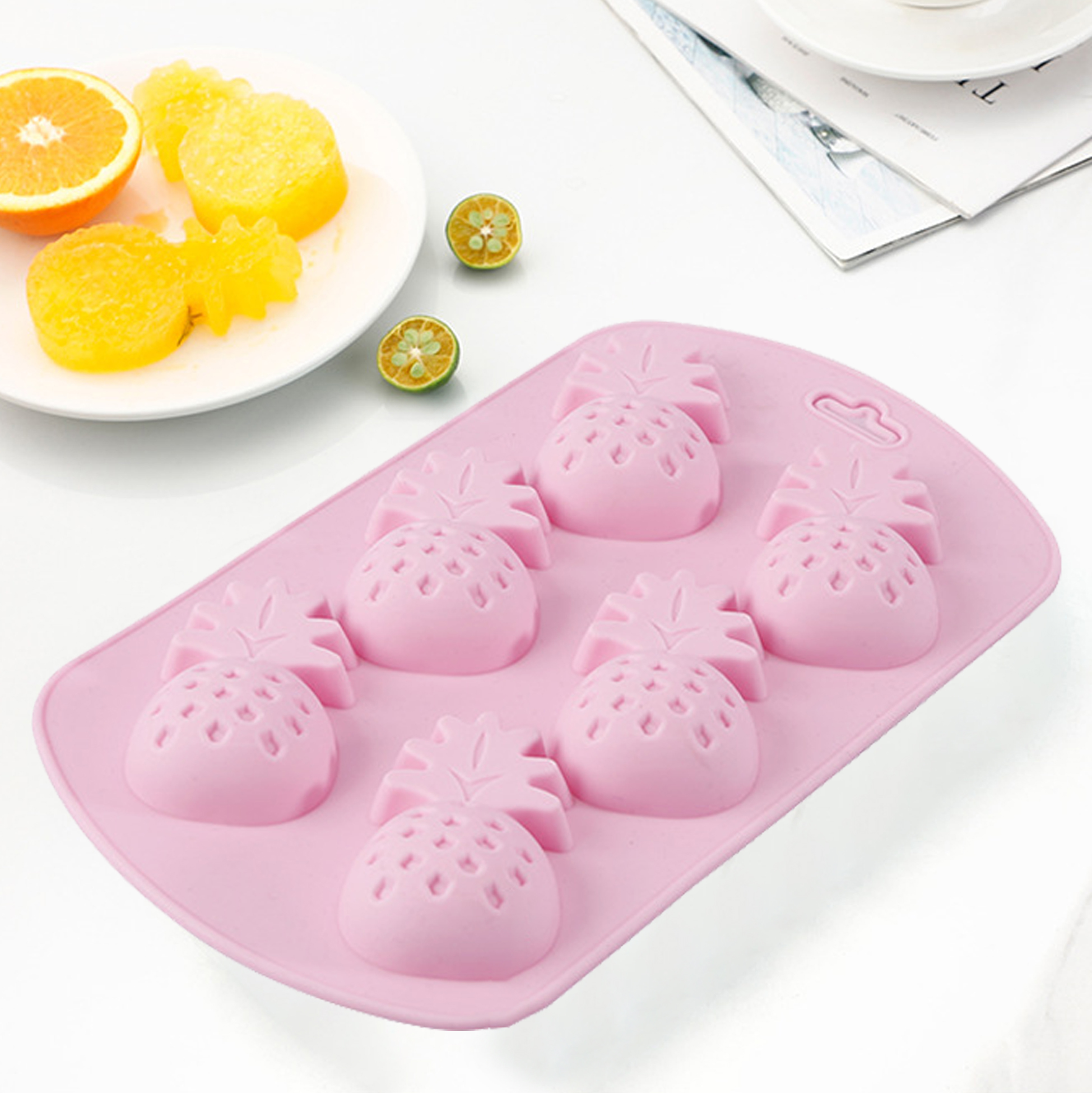 6-Cavity Pineapple-Shaped Silicone Dessert Mold