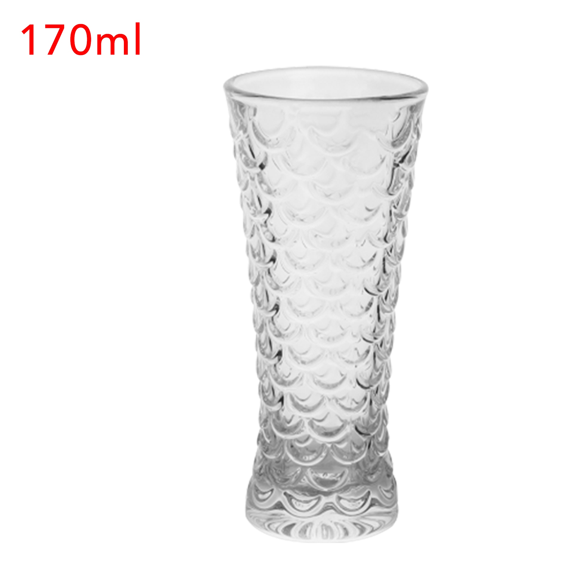 6-Piece Fish-Scale Textured Tall Glass Set