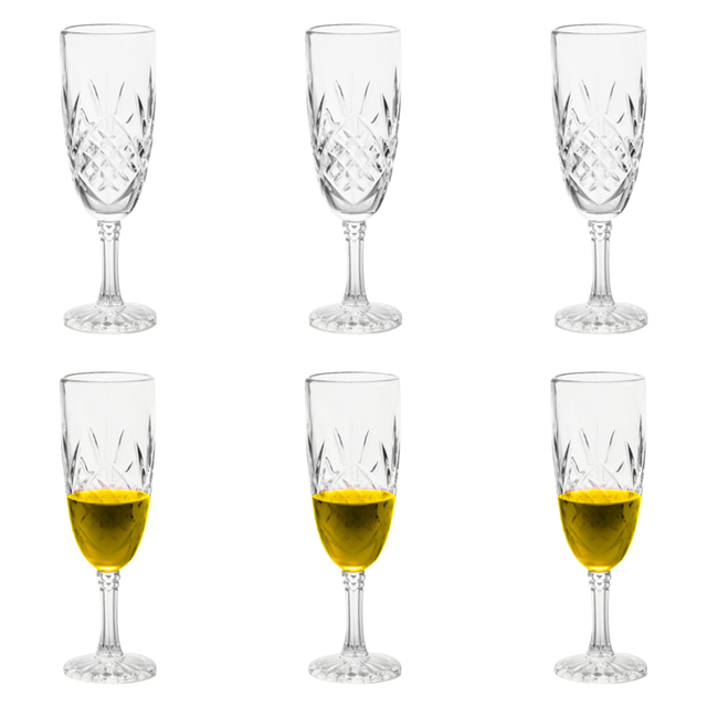6-Piece Cut-Crystal Champagne Flute Set