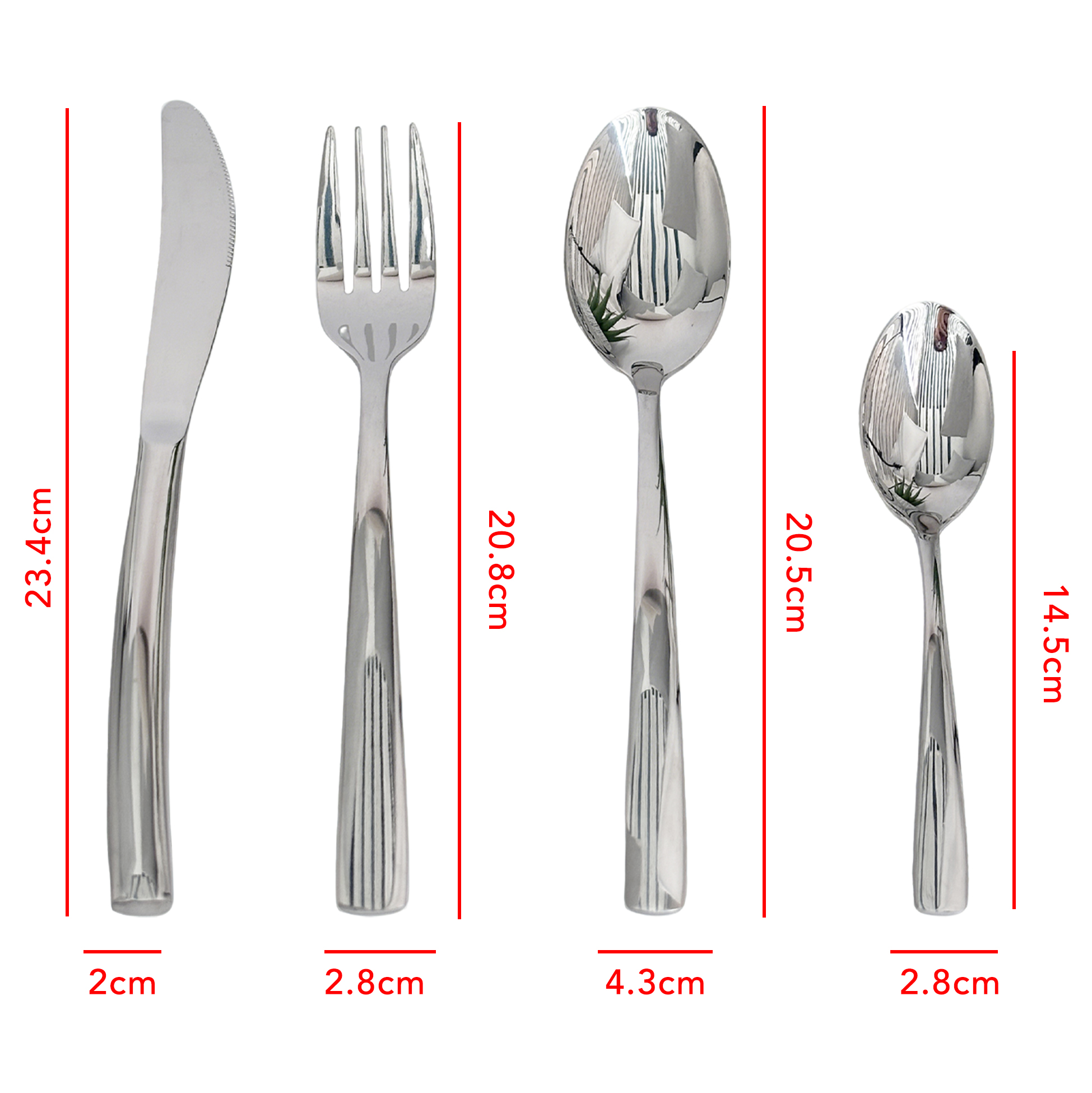 20-Piece Ribbed-Handle Stainless Steel Cutlery Set