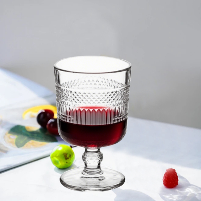 6-Piece Patterned Crystal Wine Glass Set