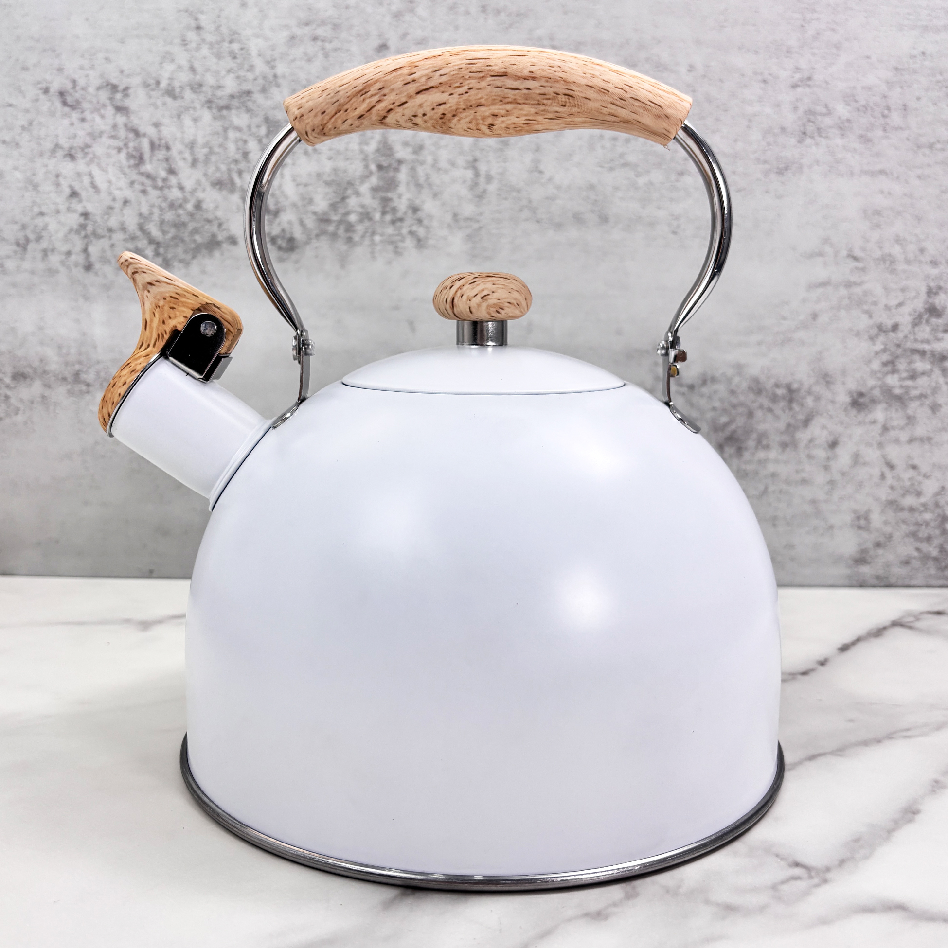 2.5L White Stainless Steel Kettle
