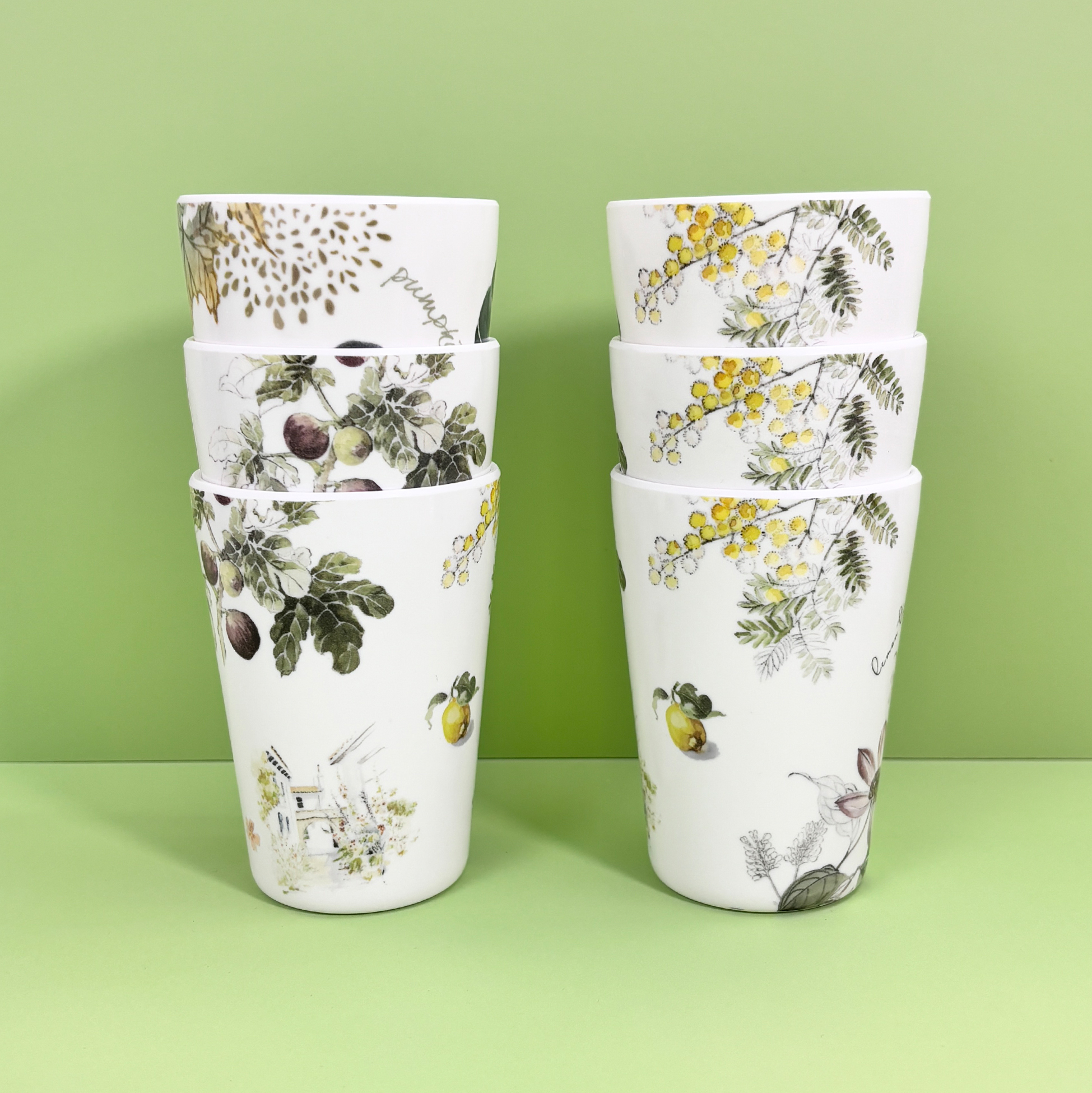 Melamine Cup with Botanical Print