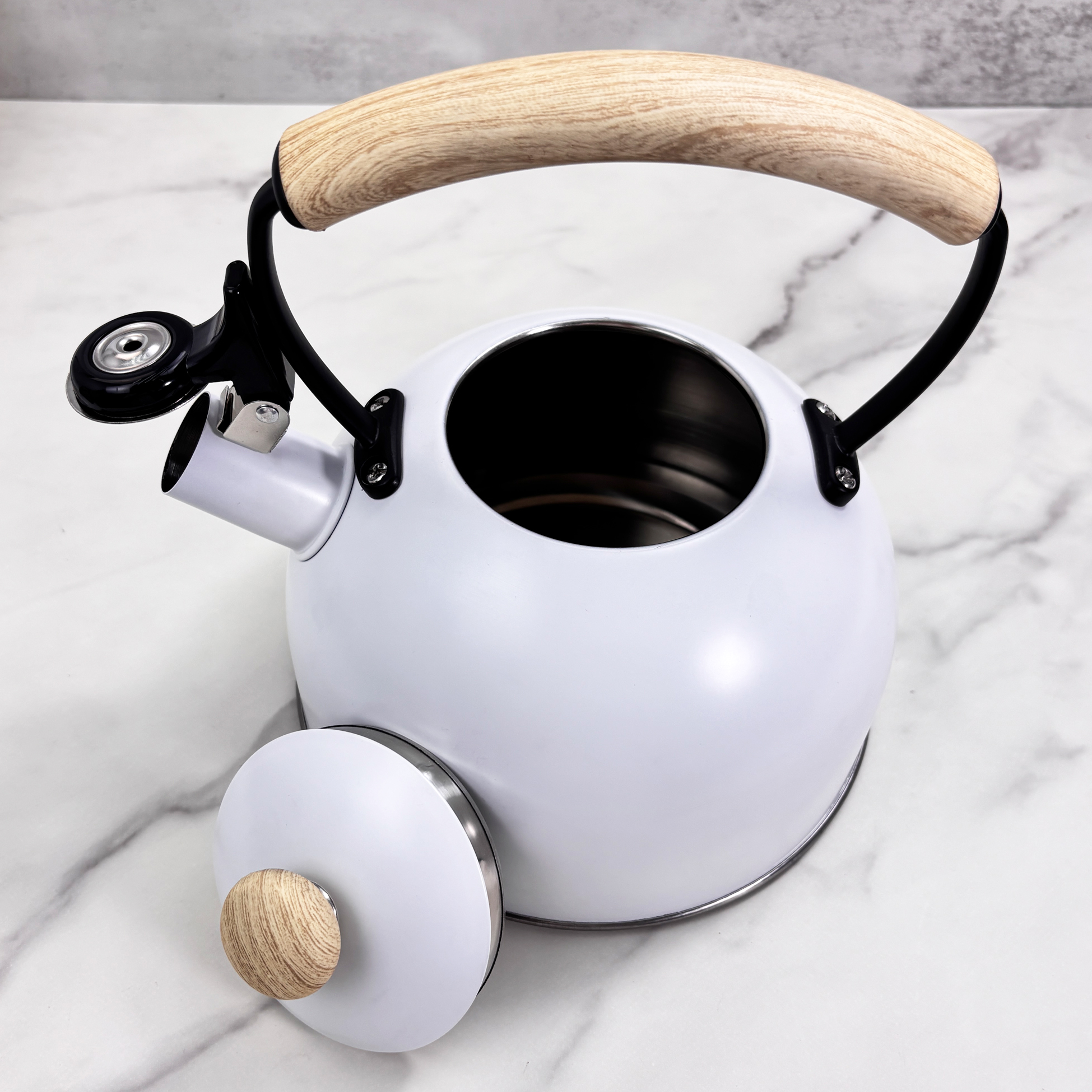 2.5L White Stainless Steel Kettle