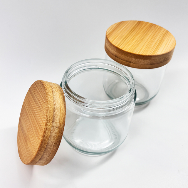 2-piece Glass Storage Jars with Bamboo Lids