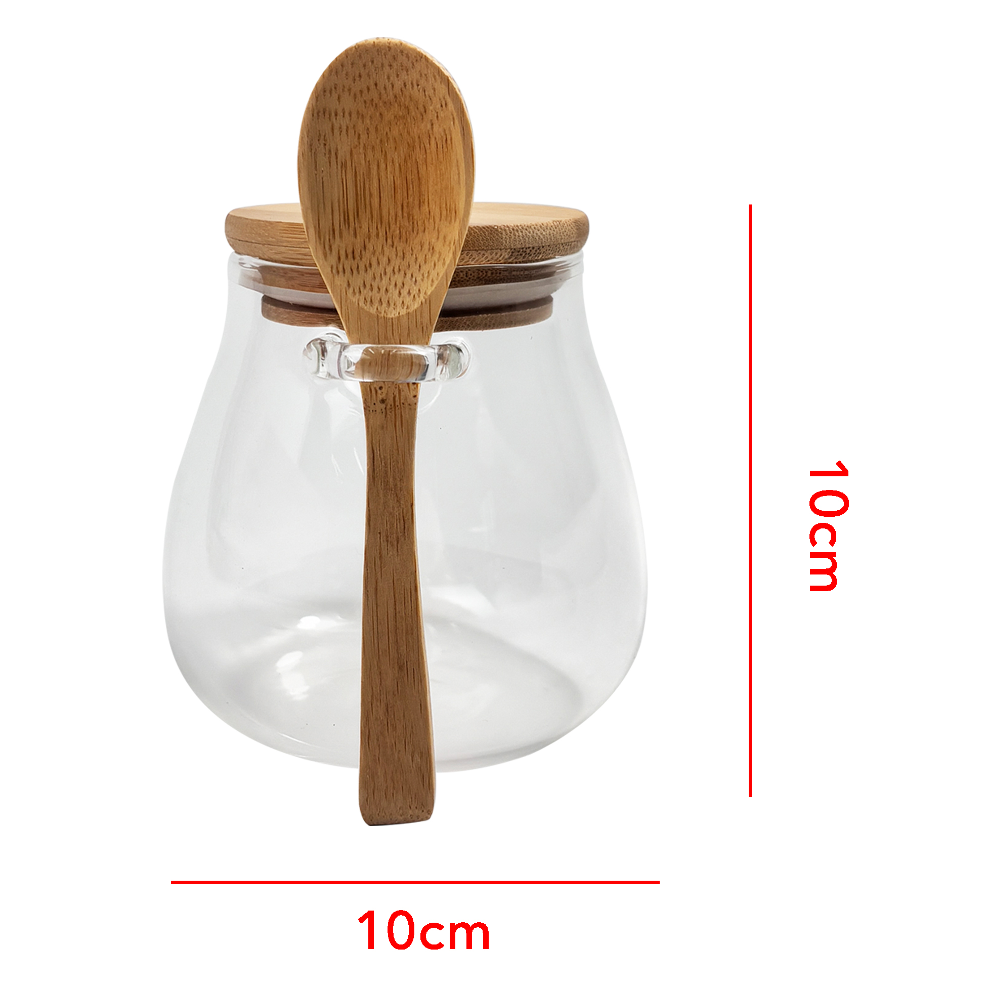 2-piece Glass Kitchen Storage Jars with Bamboo Spoons