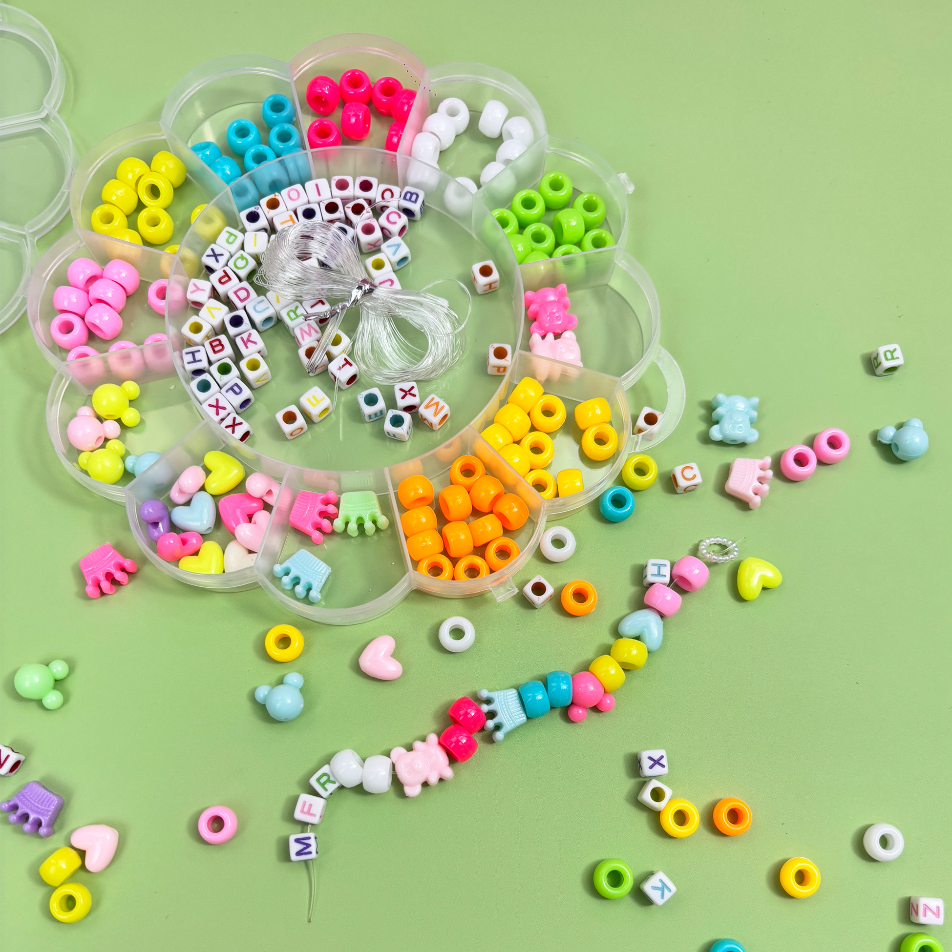 Flower-shaped DIY Jewelry Making Kit for Kids