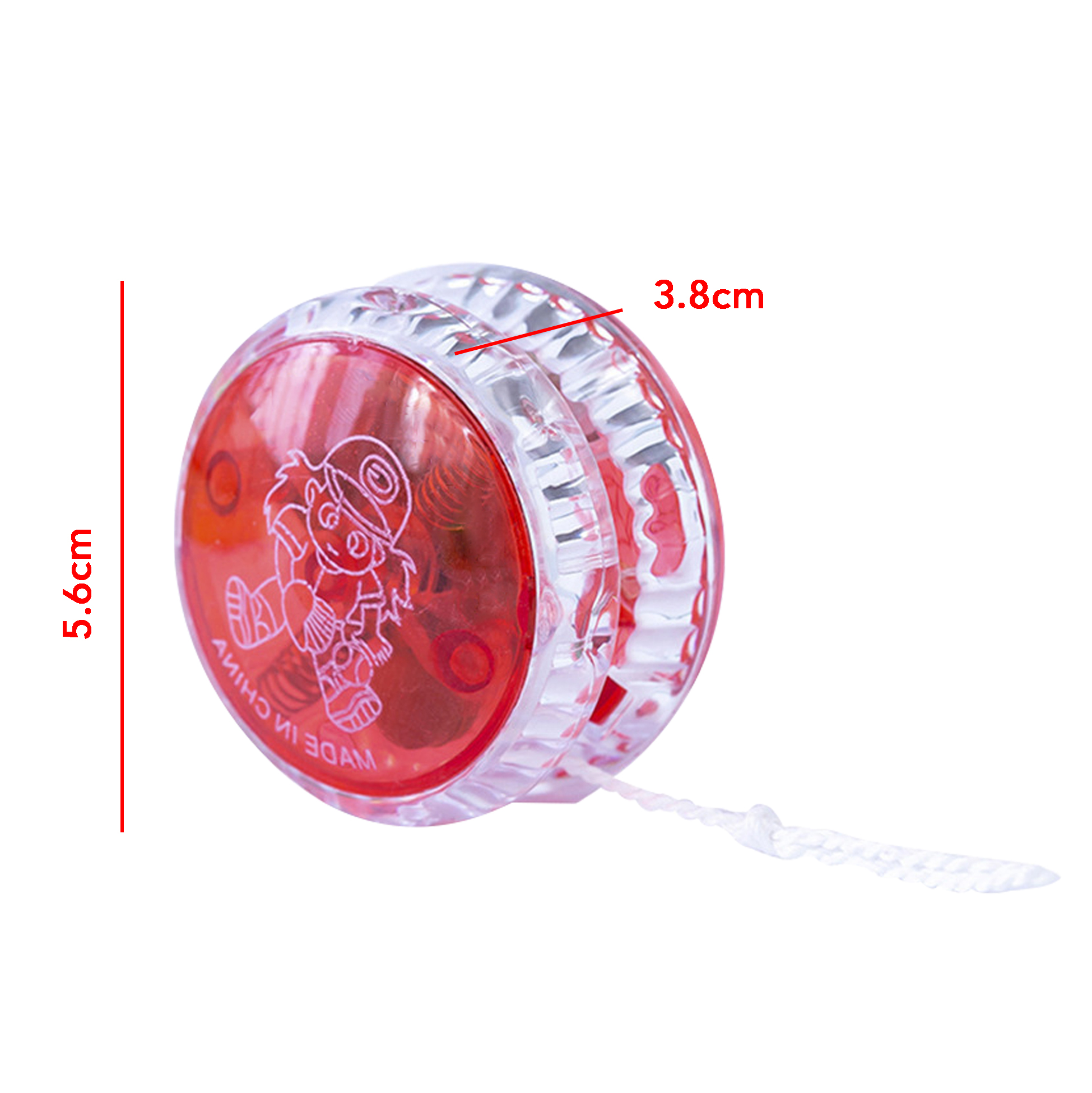 Red Transparent Yo-yo with Cartoon Print Cartoon-themed Plastic Yo-yo