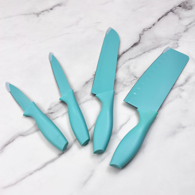 4-piece Turquoise Kitchen Knife Set
