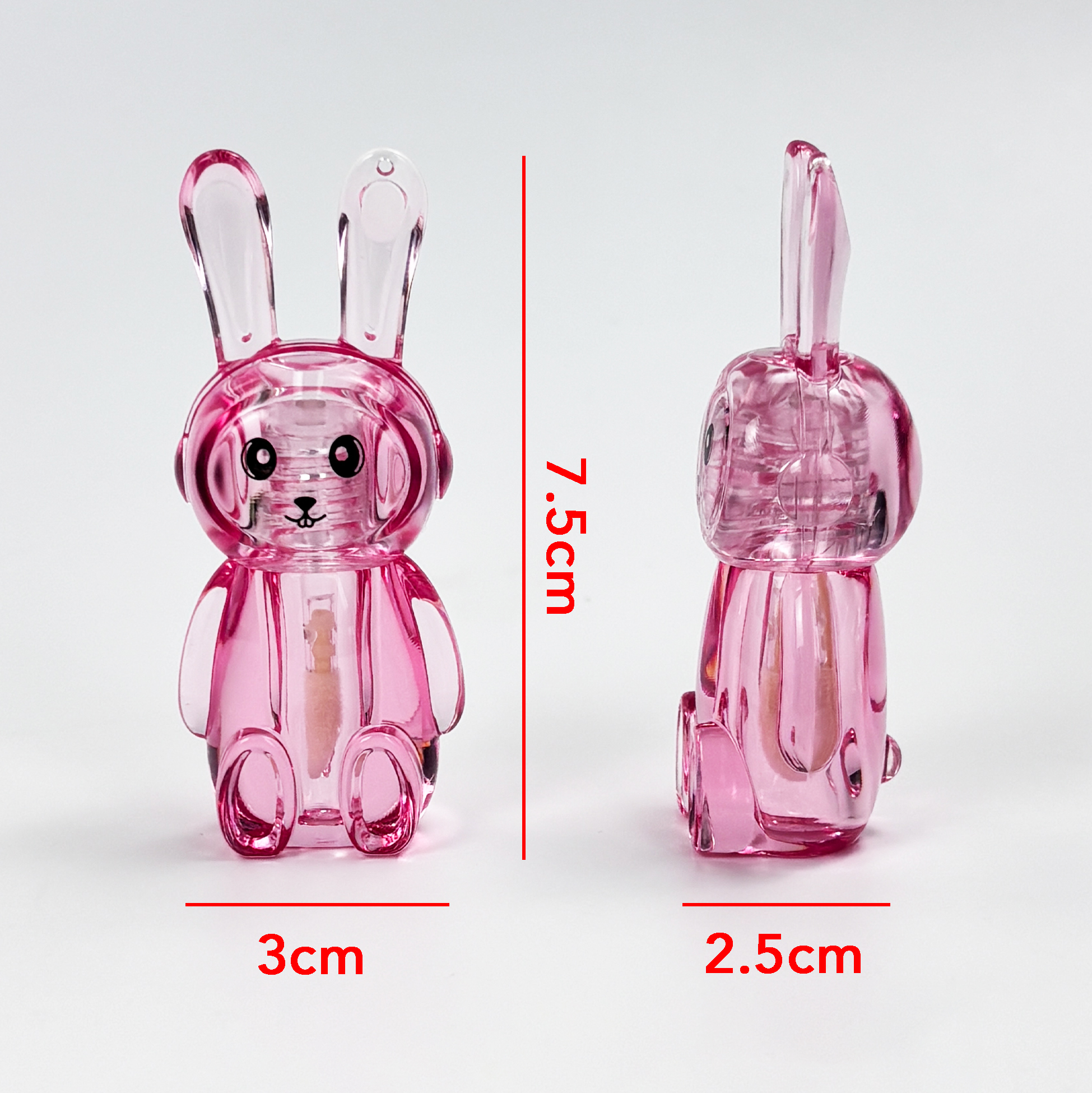 Bunny-shaped Lip Gloss Container Novelty Rabbit Lip Gloss Tube