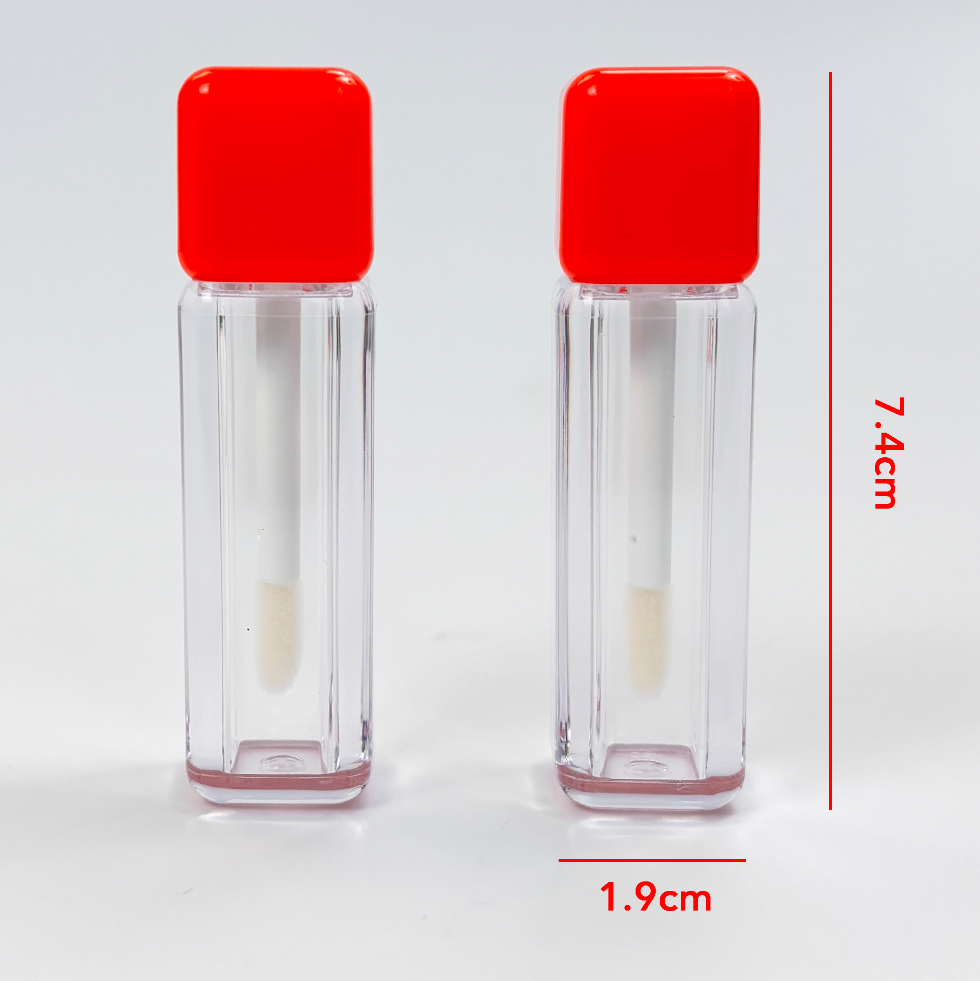 Square-cap Lip Gloss Tube Clear Hexagonal Lip Gloss Bottle