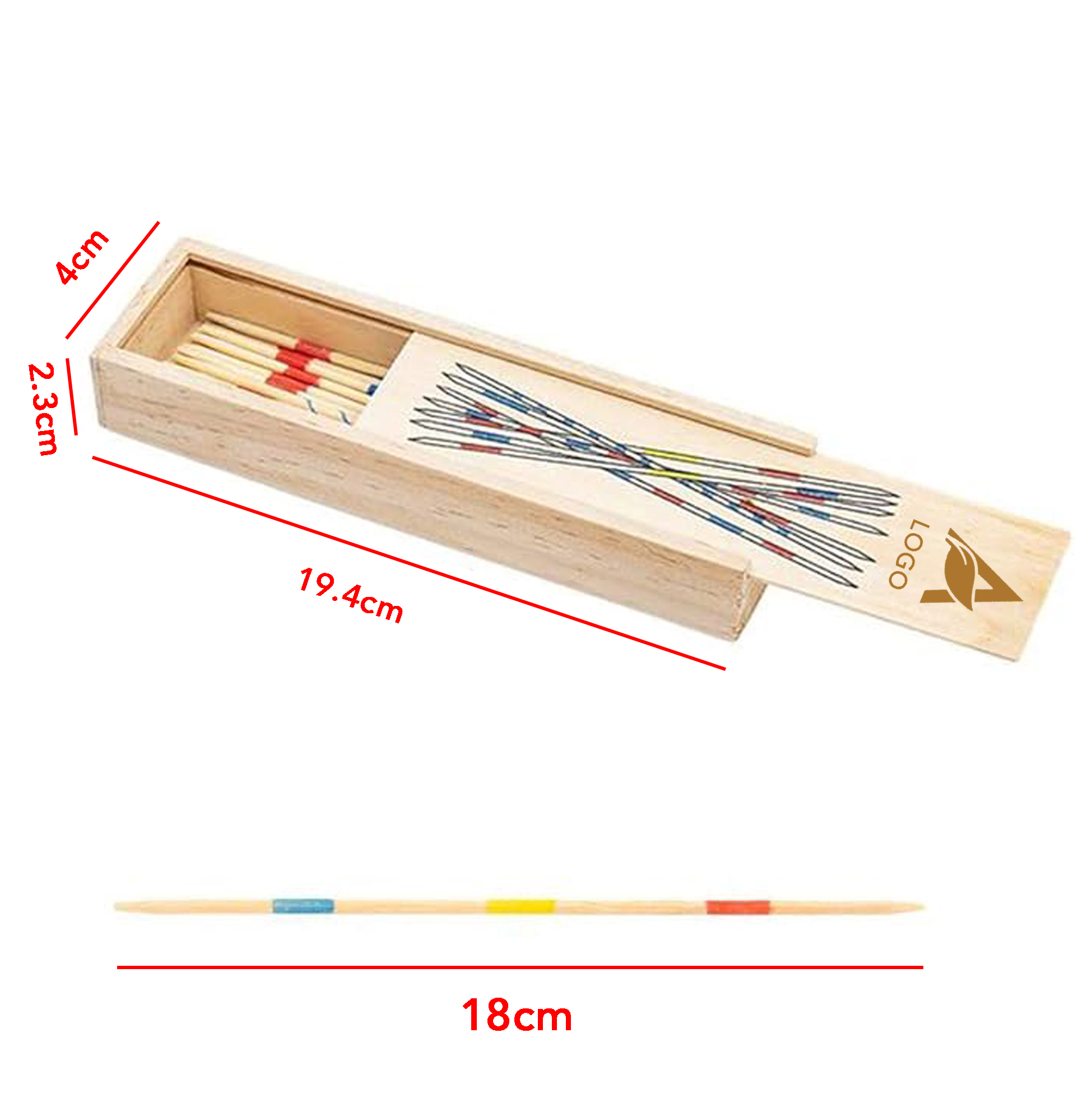 Wooden Pick-up Sticks Game Set Classic Mikado Stick Game