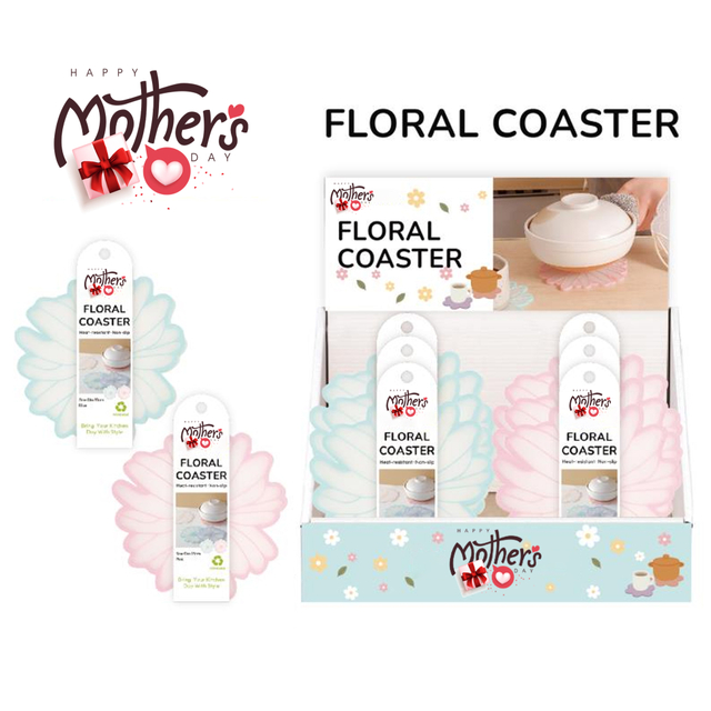 Set of 3 Flower Shape Coasters Insulation Placemat Anti-Slip Cup Mat for Drinks Mugs