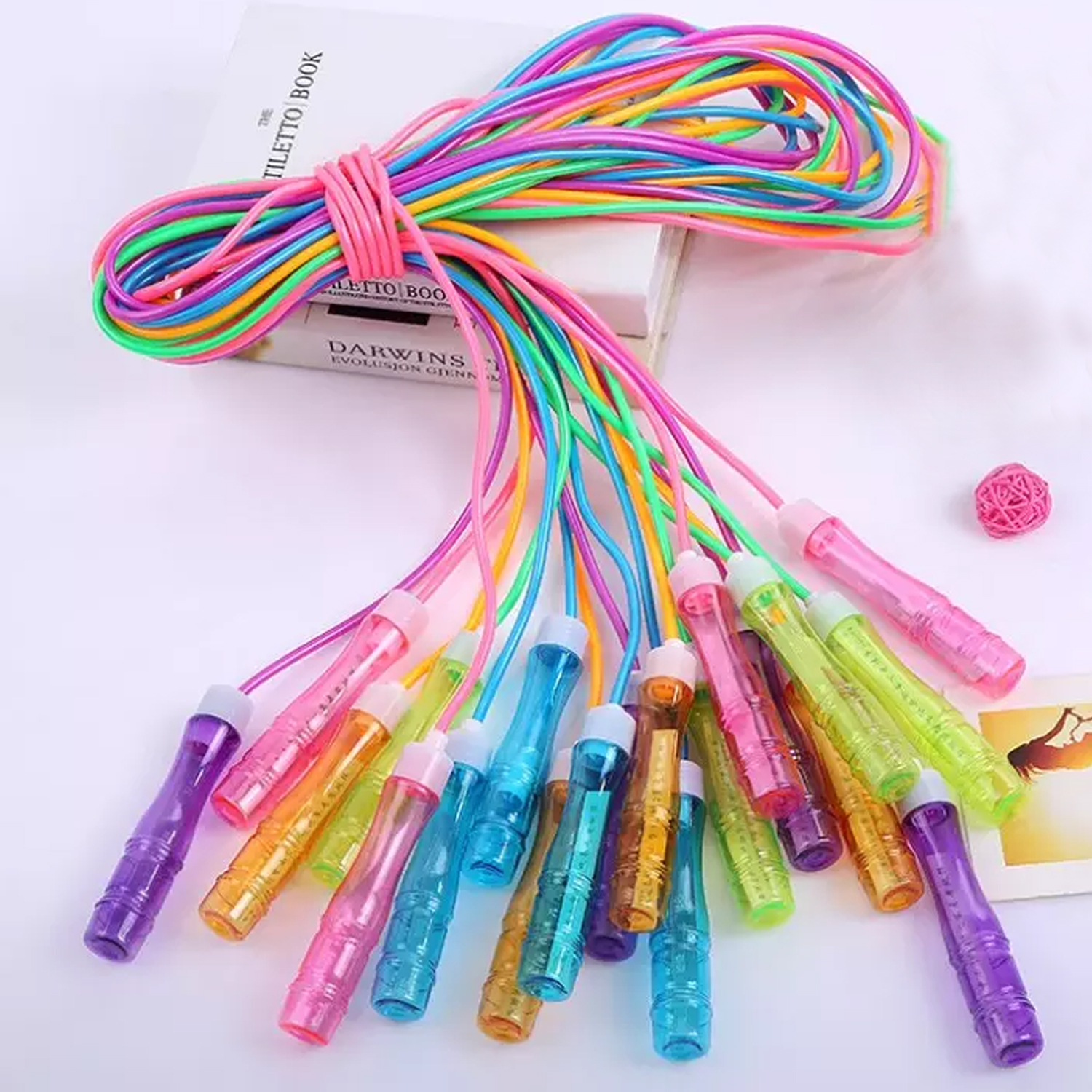 Jump Rope with Colourful Handle Adjustable Students Skipping Ropes