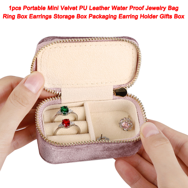 Wholesale Portable Small Ring Earring Necklace Gift Box Water Proof Jewellery Bag Ring Box Earrings Storage Box Packaging Earring Holder Gifts Box