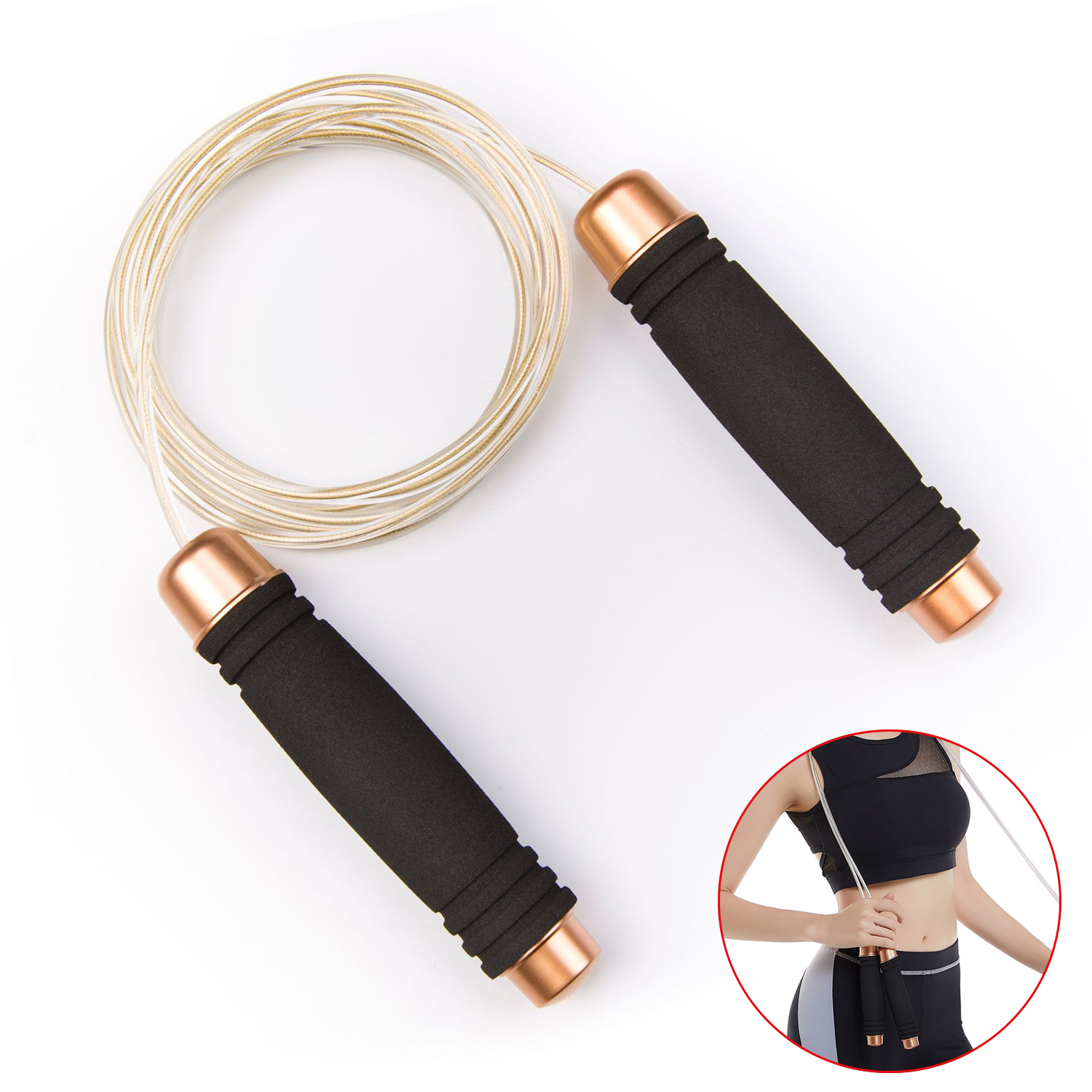 Home Fitness Yoga Jumping Rope Pvc Steel Exercise Workout Jump Ropes Heavy Weight Loss Jump Skipping Rope