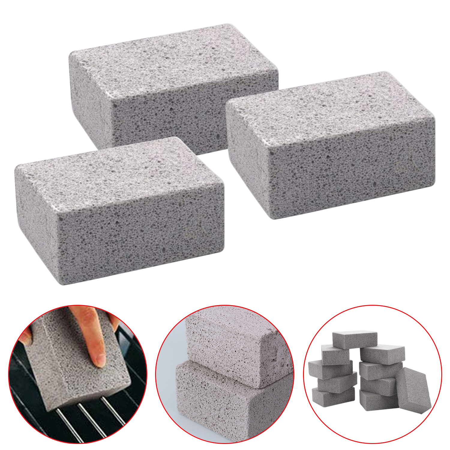 Grill Stone Cleaning Block Brick BBQ Pumice Non Toxic Restaurant Grade Reusable Scratch Smokers Flat Top Grates Cast Iron