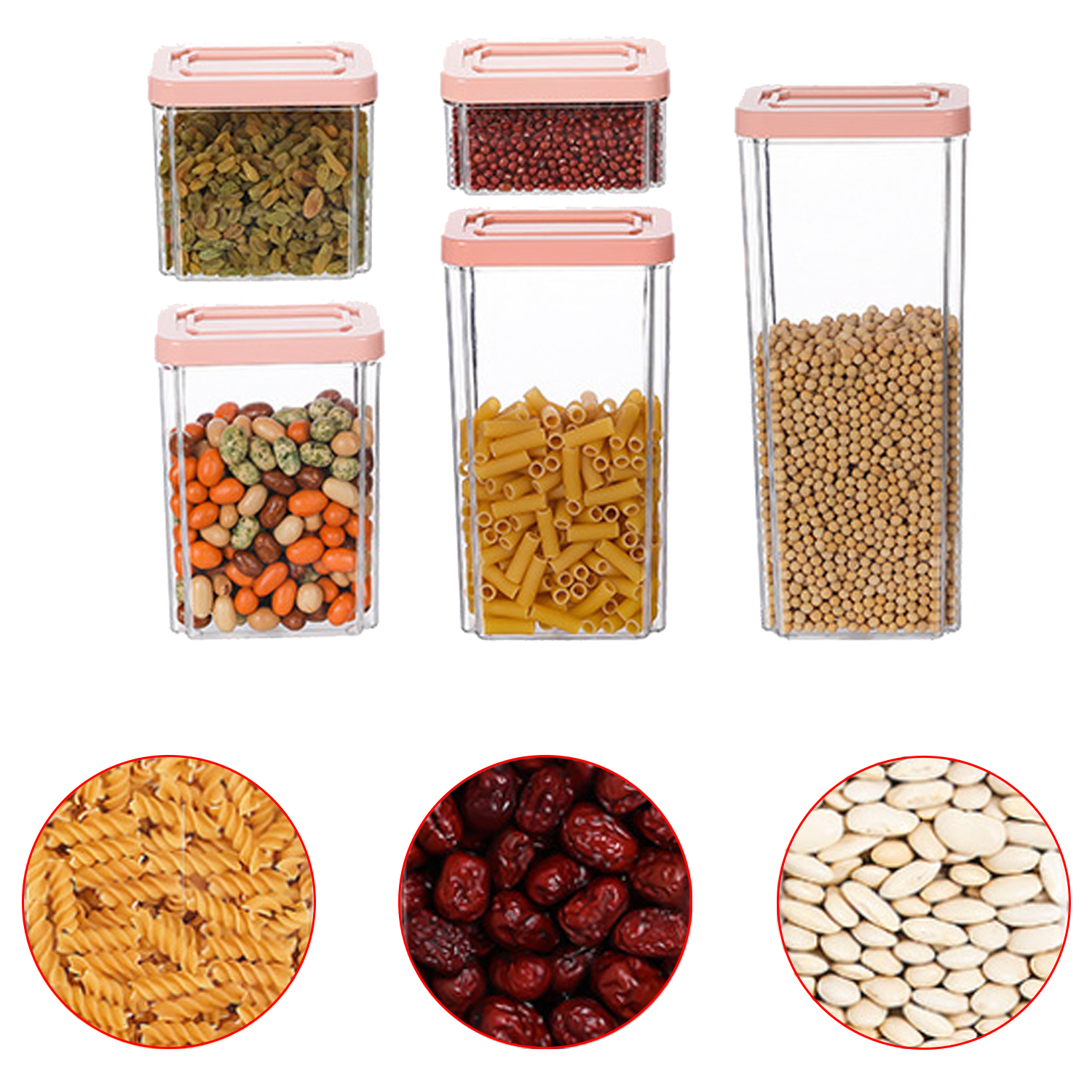 Kitchen Storage Bottles Jar Airtight Canister With Lid Candy Food Jar Container Bottle Coffee Bean Pasta Grain Oatmeal Jar