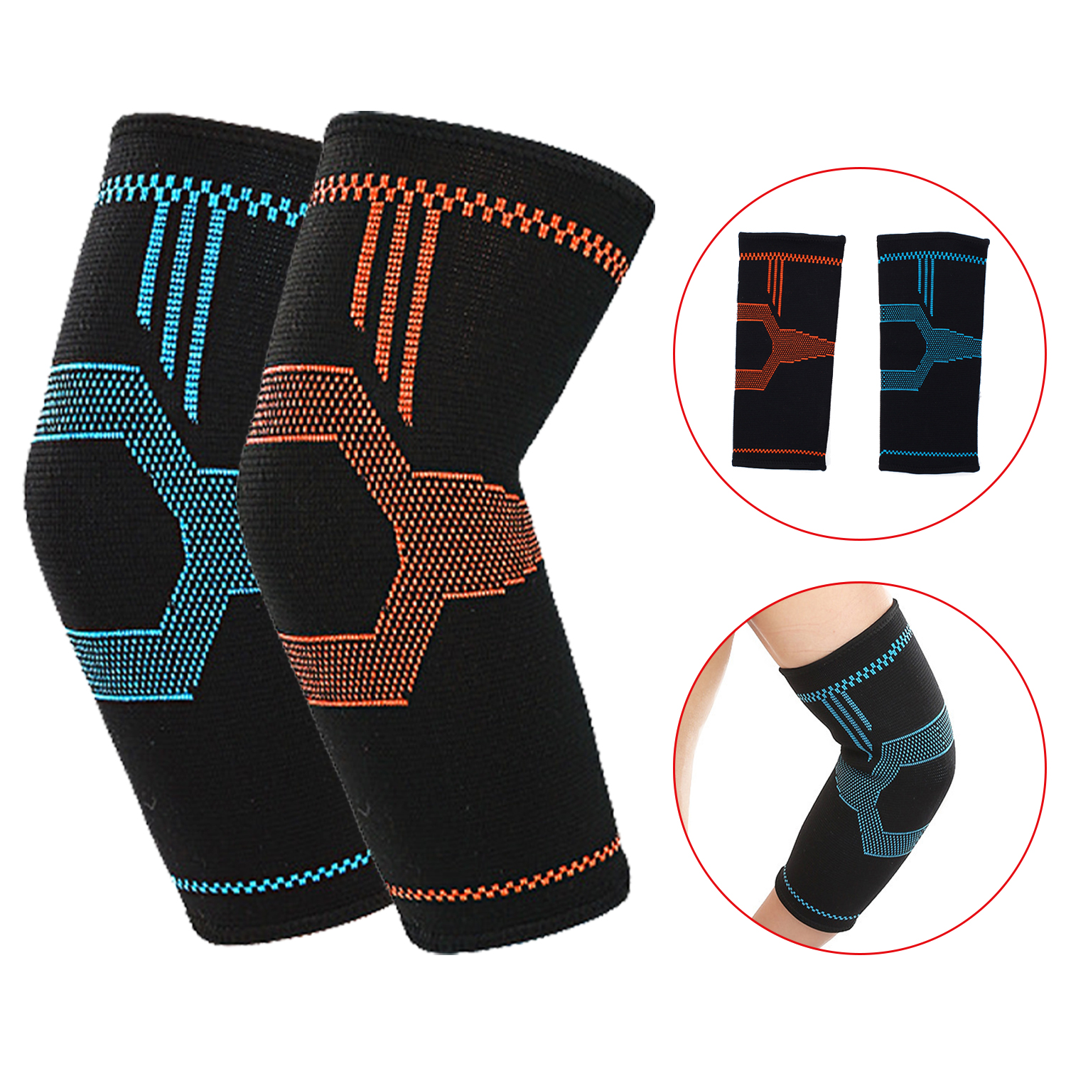 Knitted Elbow Brace Fitness Elastic Weaving Elbow Sleeve Training Elbow Support Brace