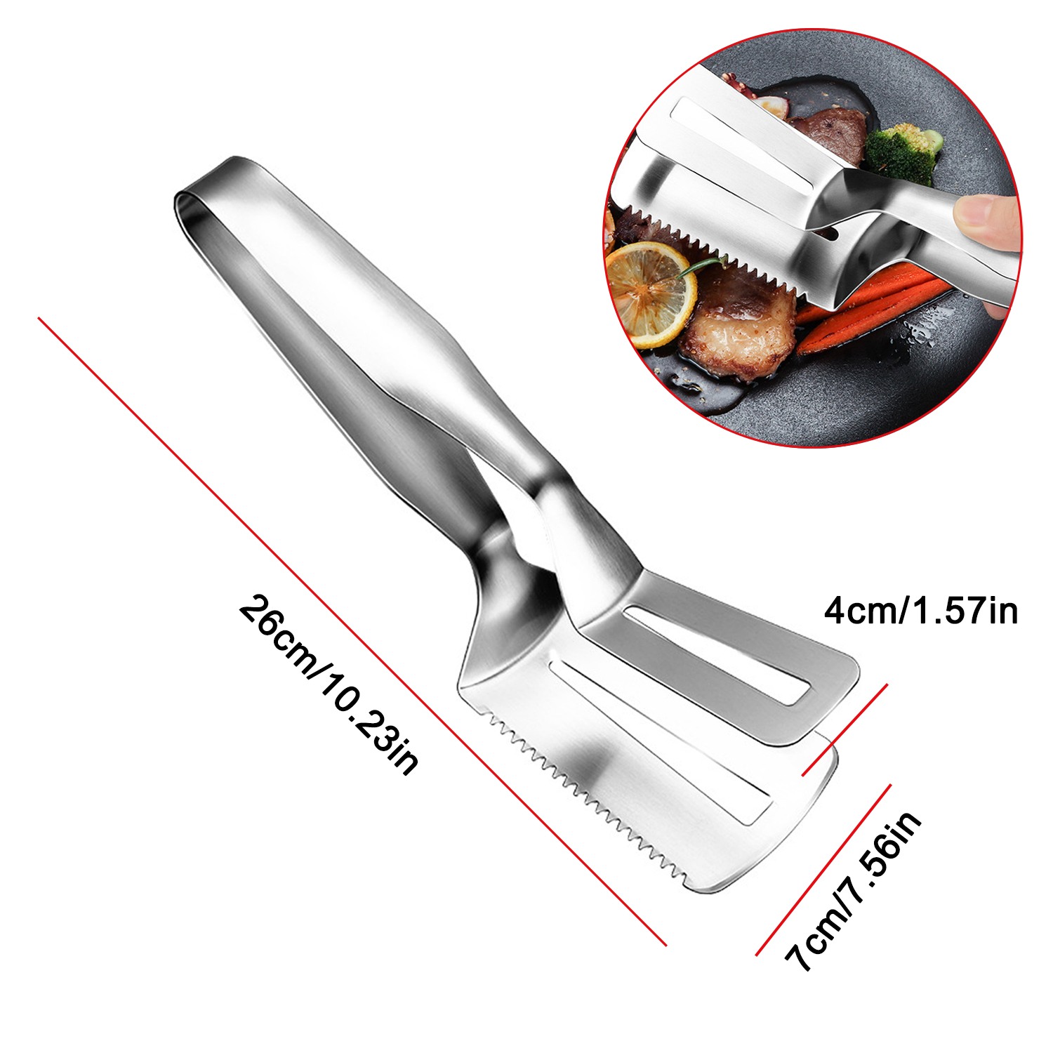 Stainless Steel Barbecue Clamp Frying Steak Fried Fish Clip Tong BBQ Non-Stick Barbecue Grilling Camping BBQ Kitchen Tools