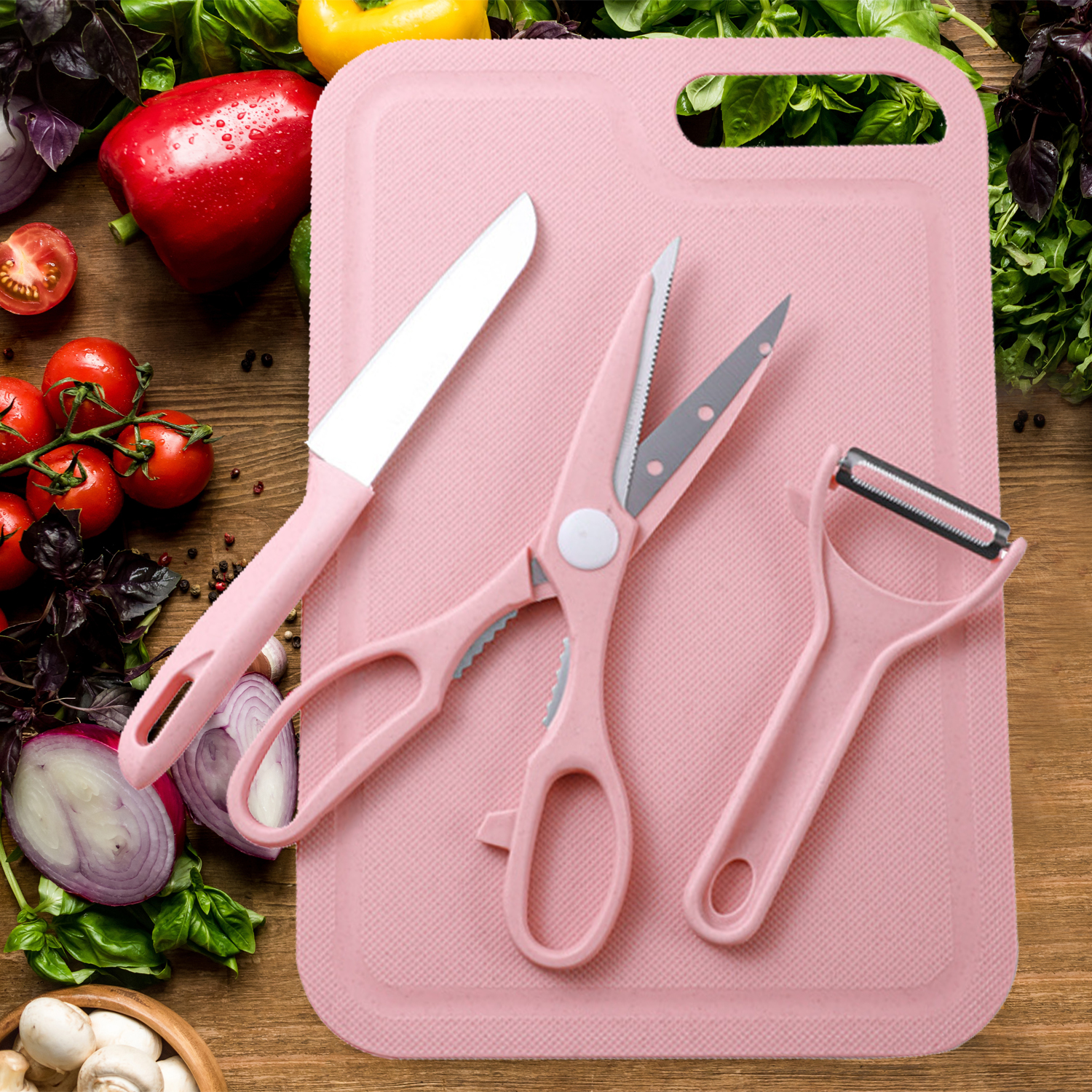 Kitchen Gadgets Chopping Board Set Stainless Steel Kitchen Knife Set Knife Chopping Board Fruit Vegetable Peelers Kitchen Gadgets Knife Set