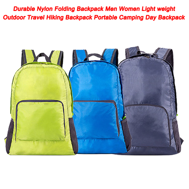 Durable Nylon Folding Backpack Men Women Light Weight Outdoor Travel Hiking Backpack Portable Camping Day Backpack