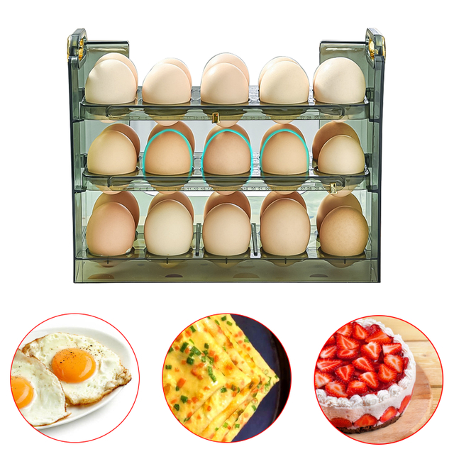 Egg Refrigerator Storage Box Household Fridge Side Door Multi Layer Flip Egg Rack