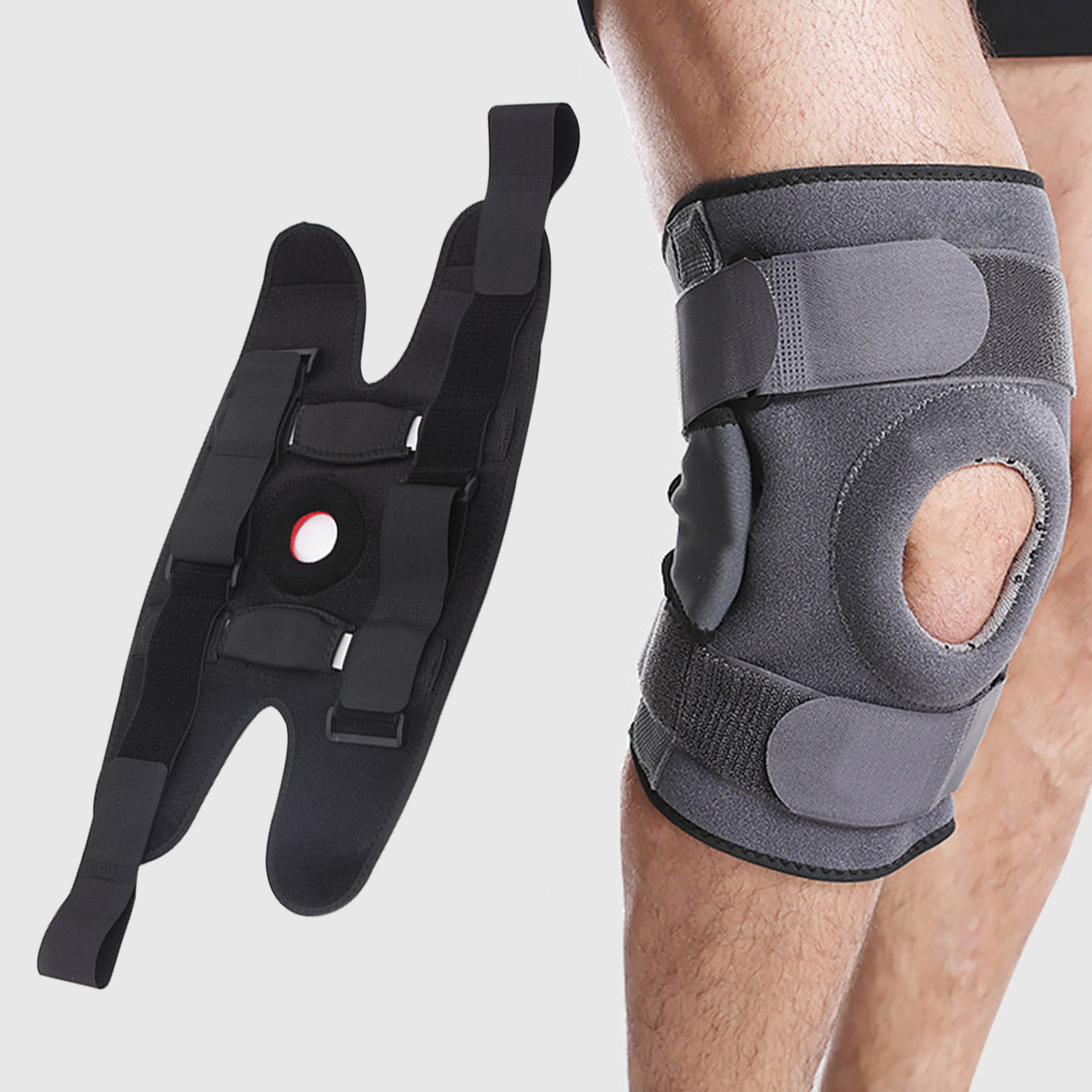 Removable Folding Support Knee Pads Silicone Patella Knee Pads Knee Support Brace Immobilizer Knee Braces Pads