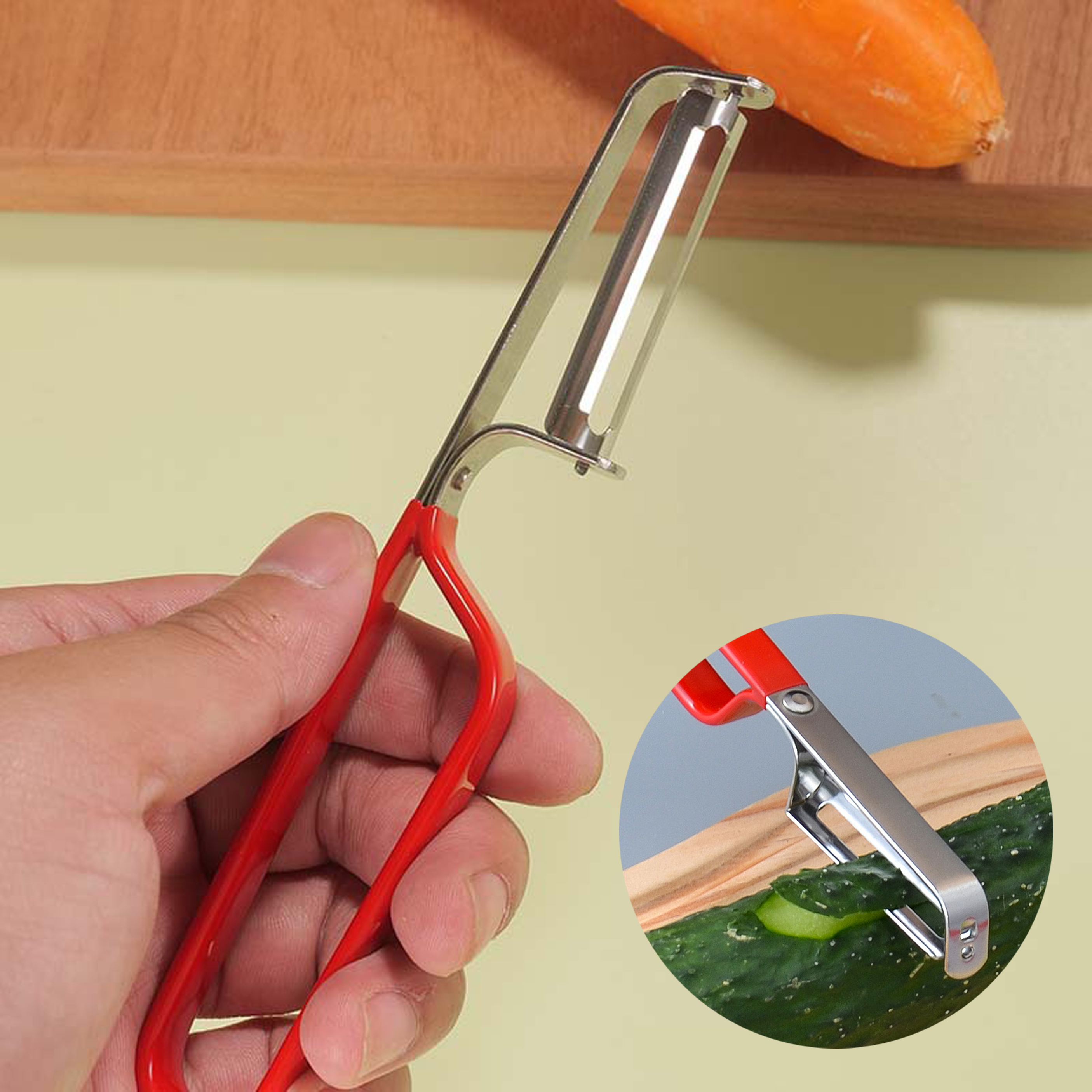 Stainless Steel Vegetable Peeler with Comfort Grip Handle