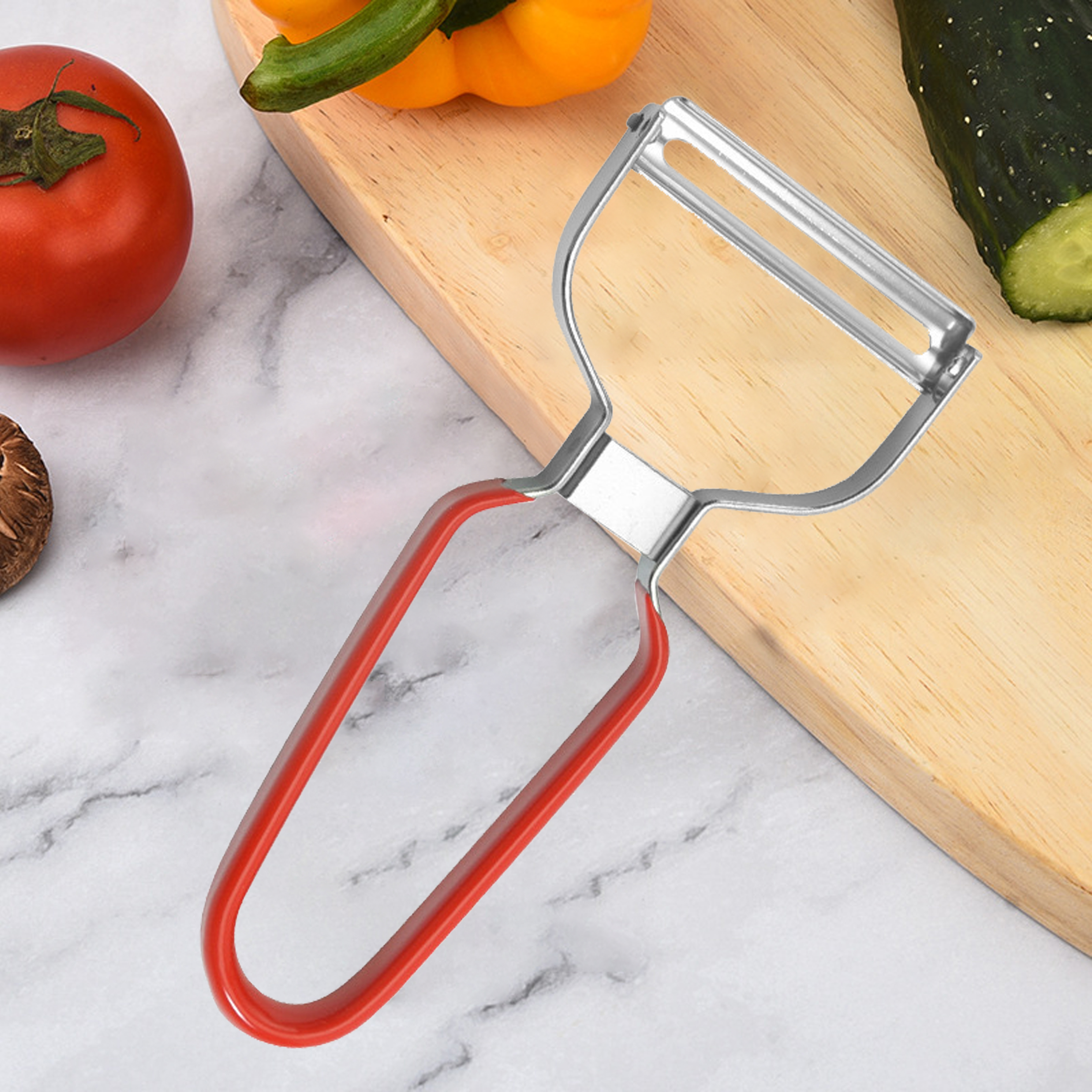 Stainless Steel Vegetable Peeler with Comfort Grip Handle