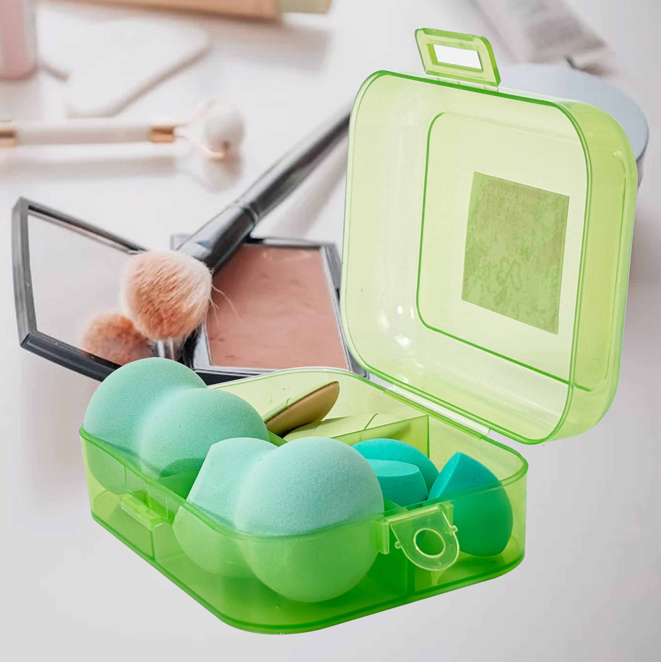 8 Makeup Sponges with 1 Storage Box
