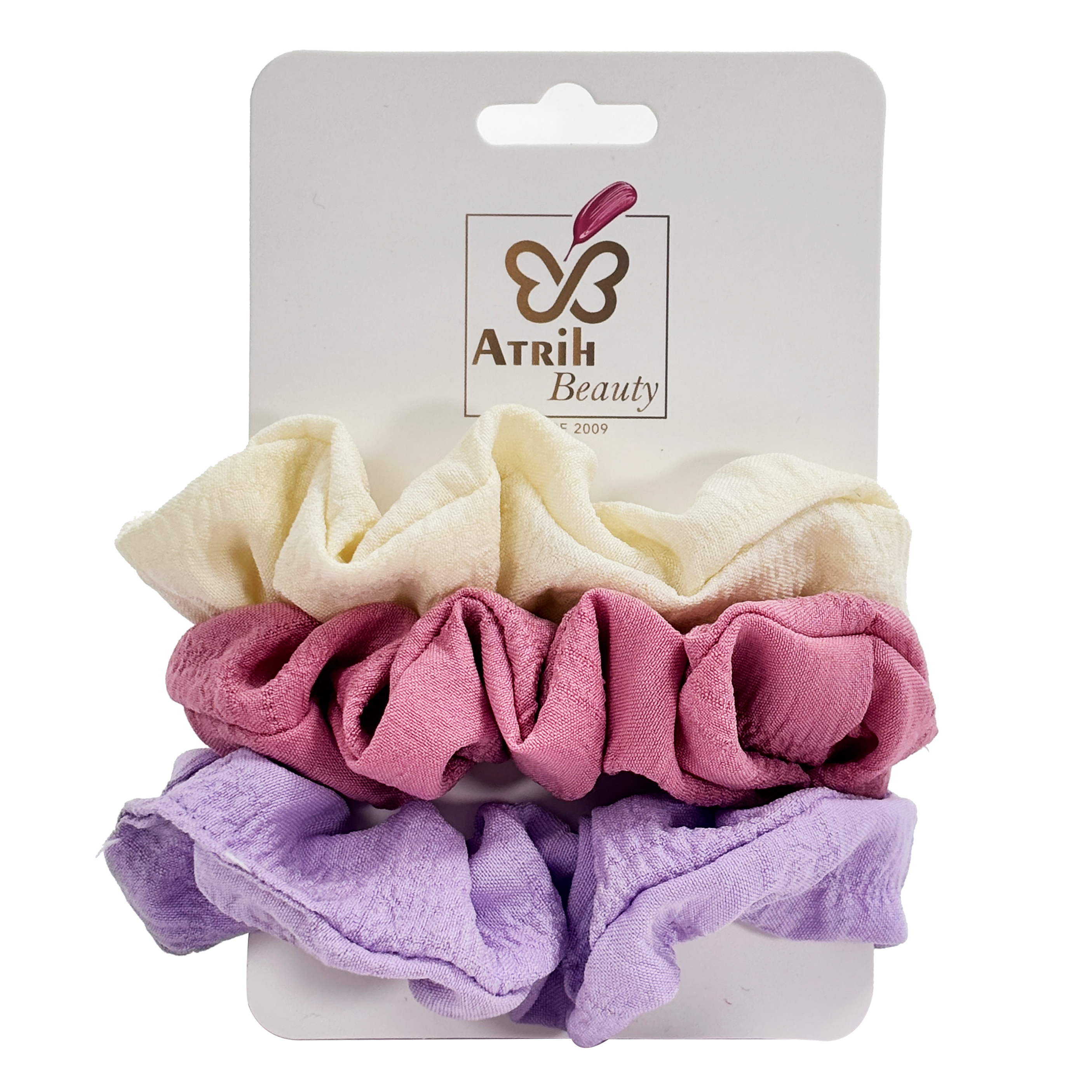 3-Piece Pastel Hair Bands Set with Decorative Card