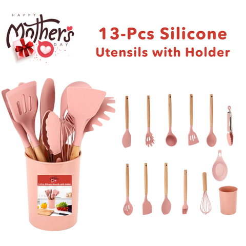 13-pcs Silicone Kitchen Utensils Set with Holder
